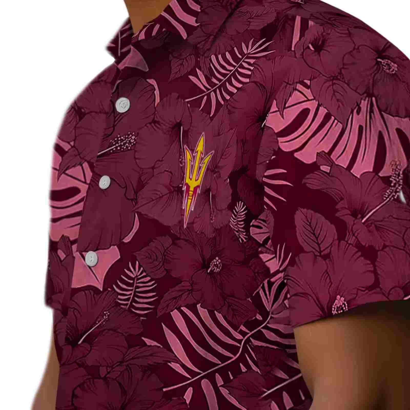 arizona state sun devils jungle vibes maroon hawaiian shirt trendy