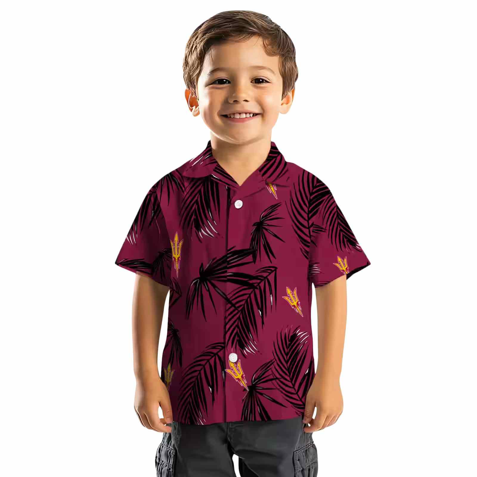 arizona state sun devils palm leaf maroon hawaiian shirt top rated