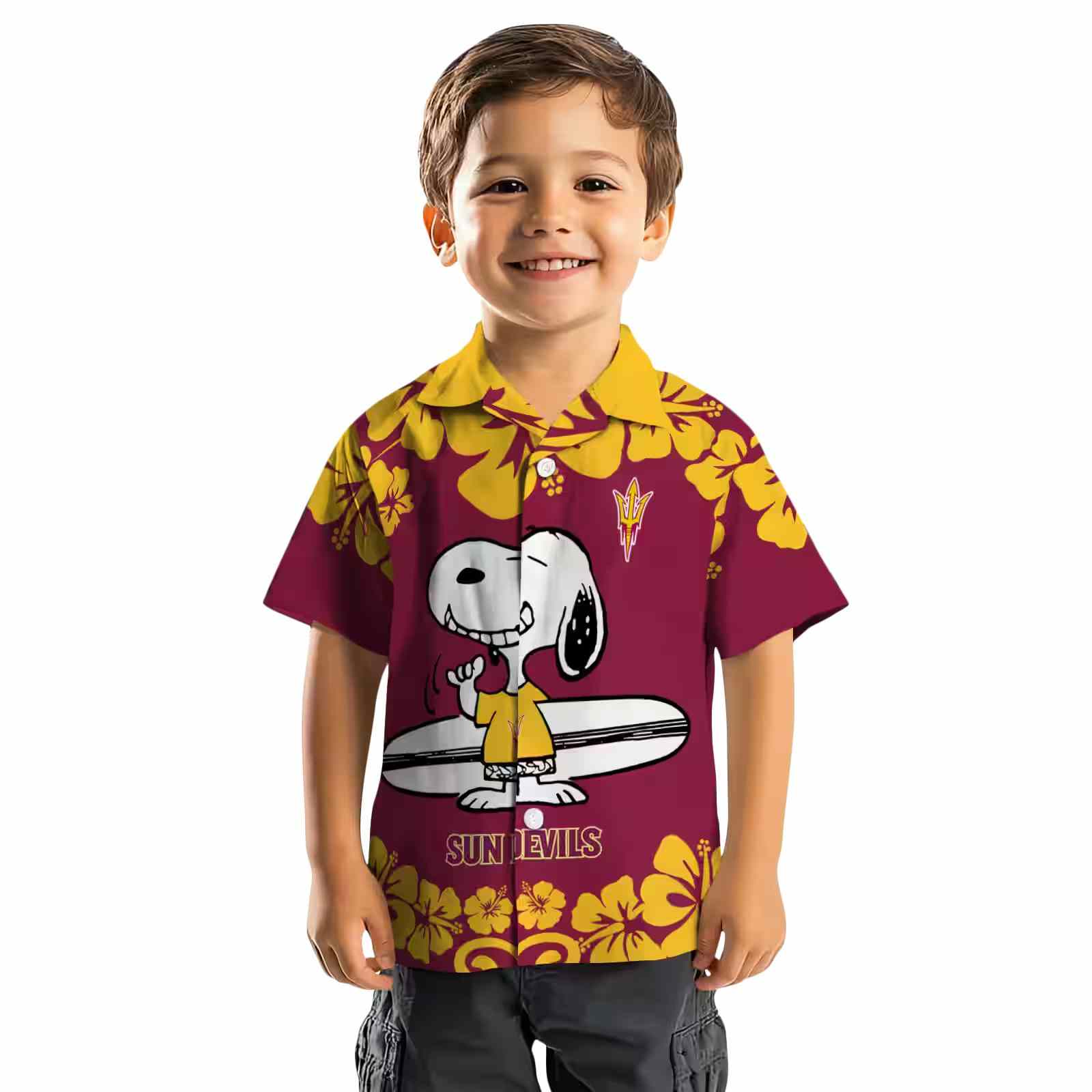 arizona state sun devils snoopy surf maroon white hawaiian shirt top rated