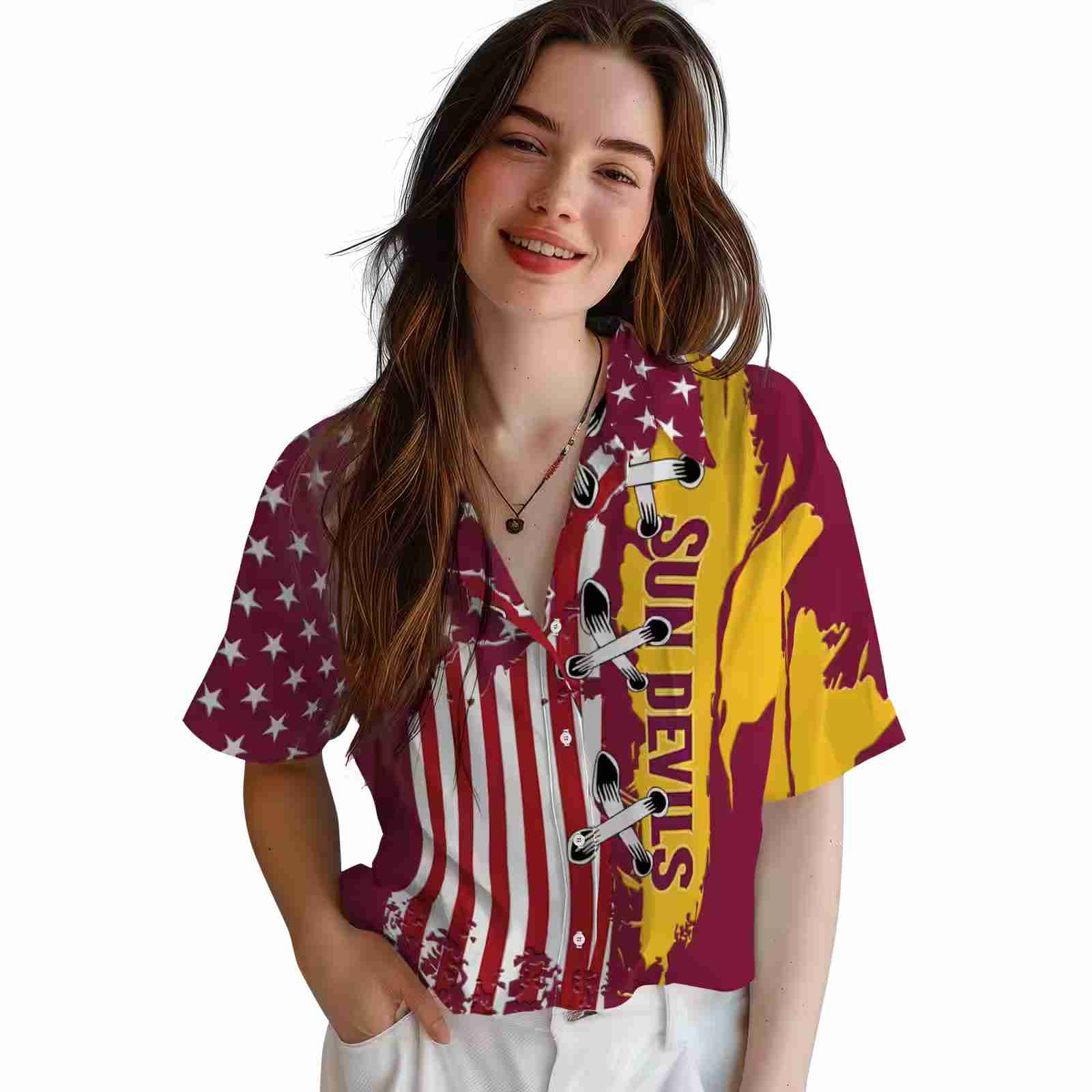 arizona state sun devils stitched flag maroon hawaiian shirt latest model