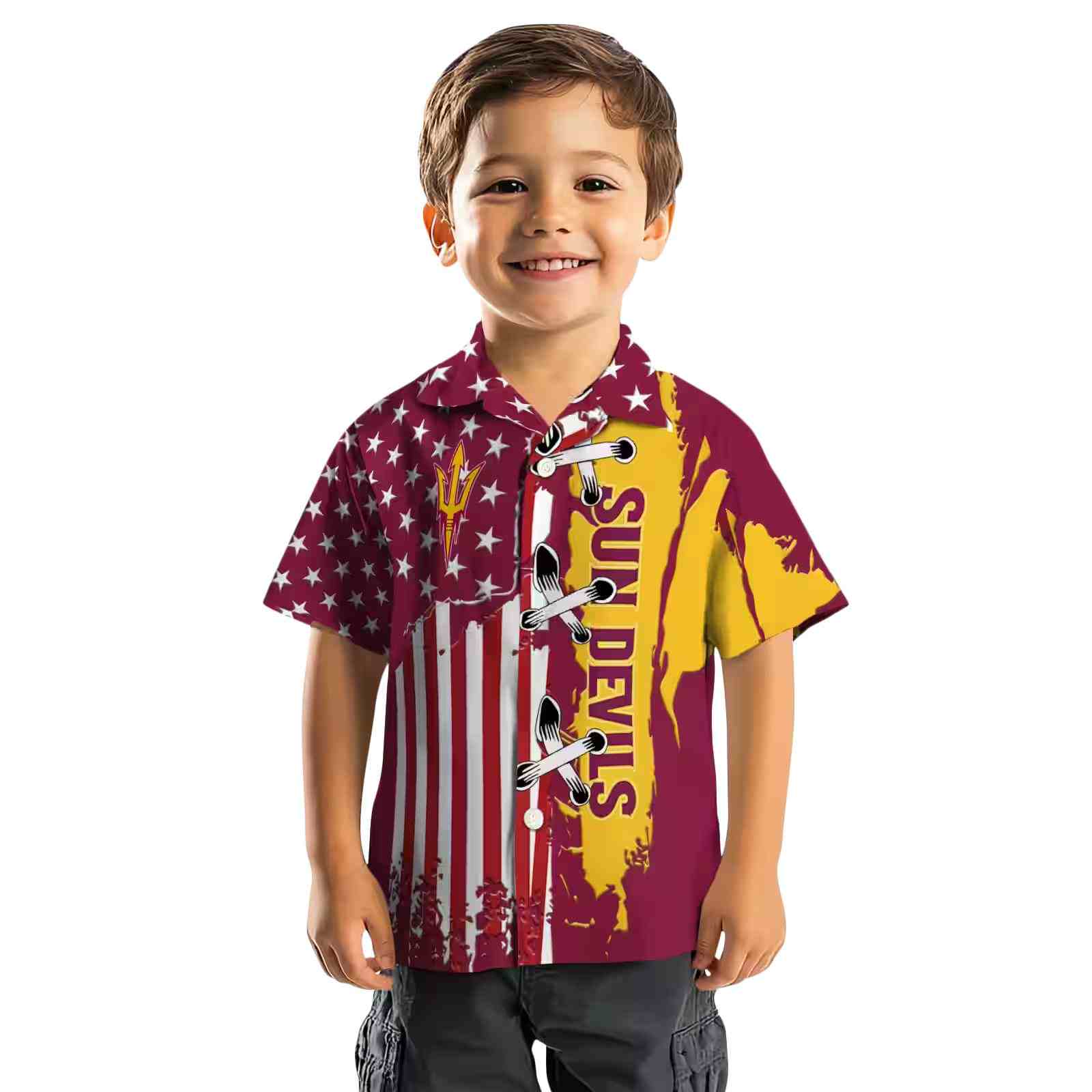 arizona state sun devils stitched flag maroon hawaiian shirt top rated