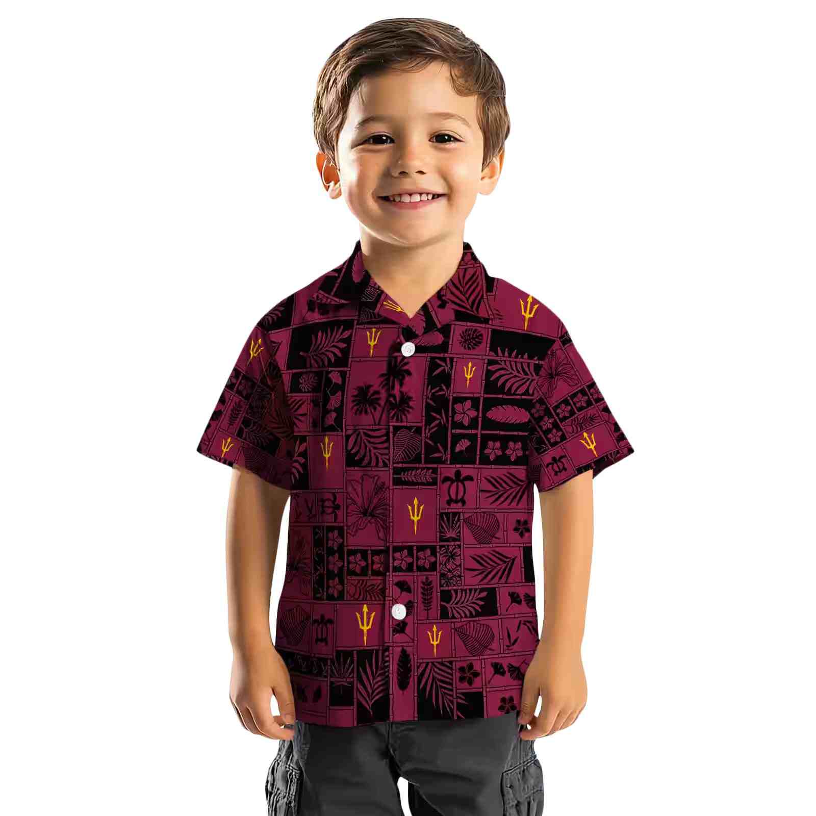 arizona state sun devils tropical patchwork maroon black hawaiian shirt top rated