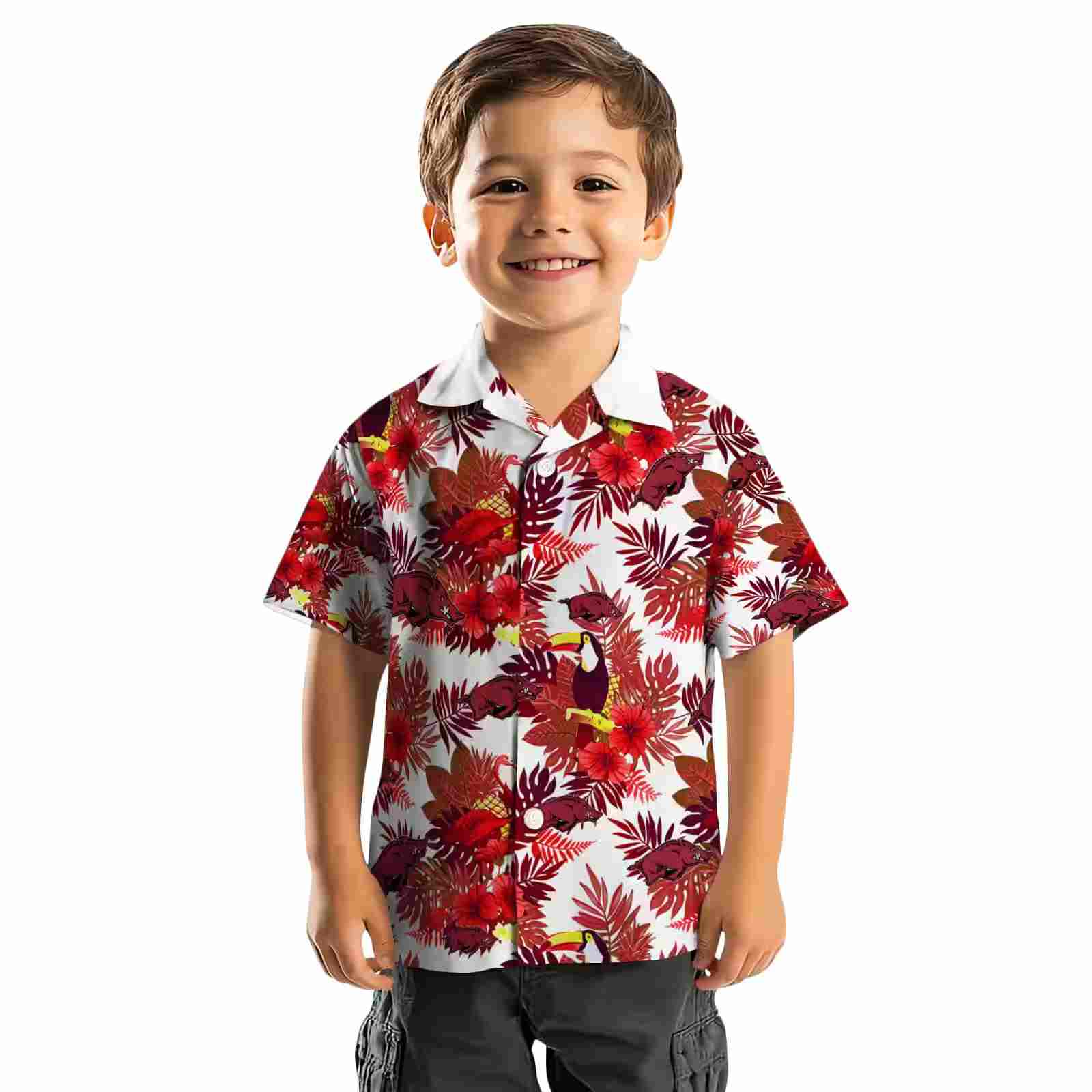 arkansas razorbacks floral toucan red hawaiian shirt top rated