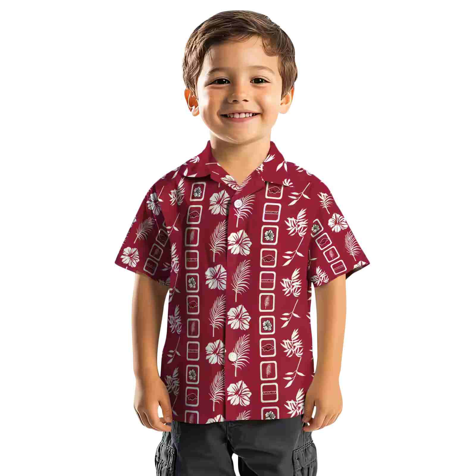 arkansas razorbacks framed floral red hawaiian shirt top rated