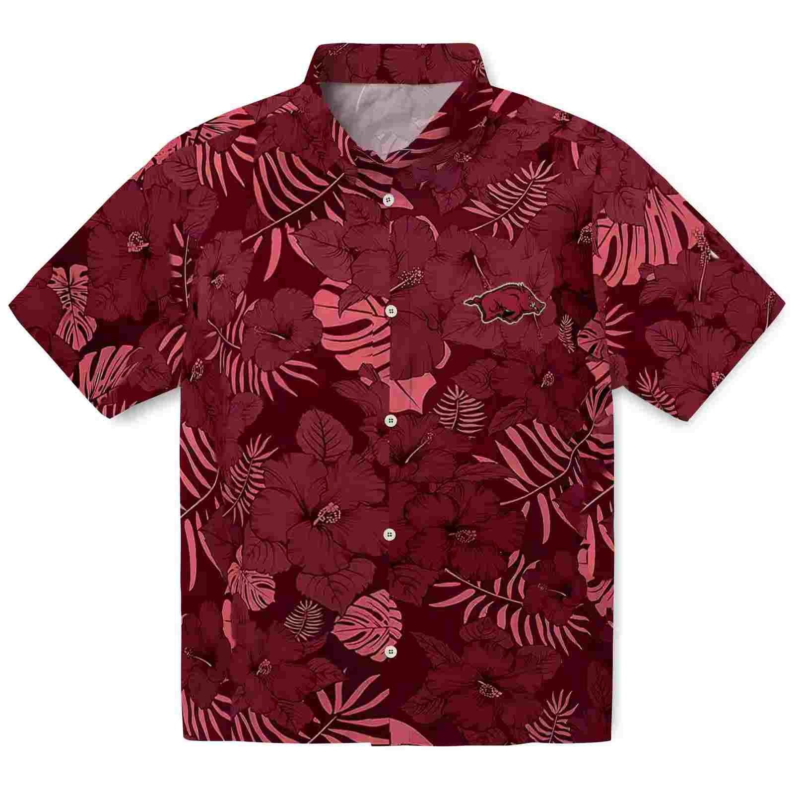 Arkansas Razorbacks Jungle Vibes Red Hawaiian Shirt