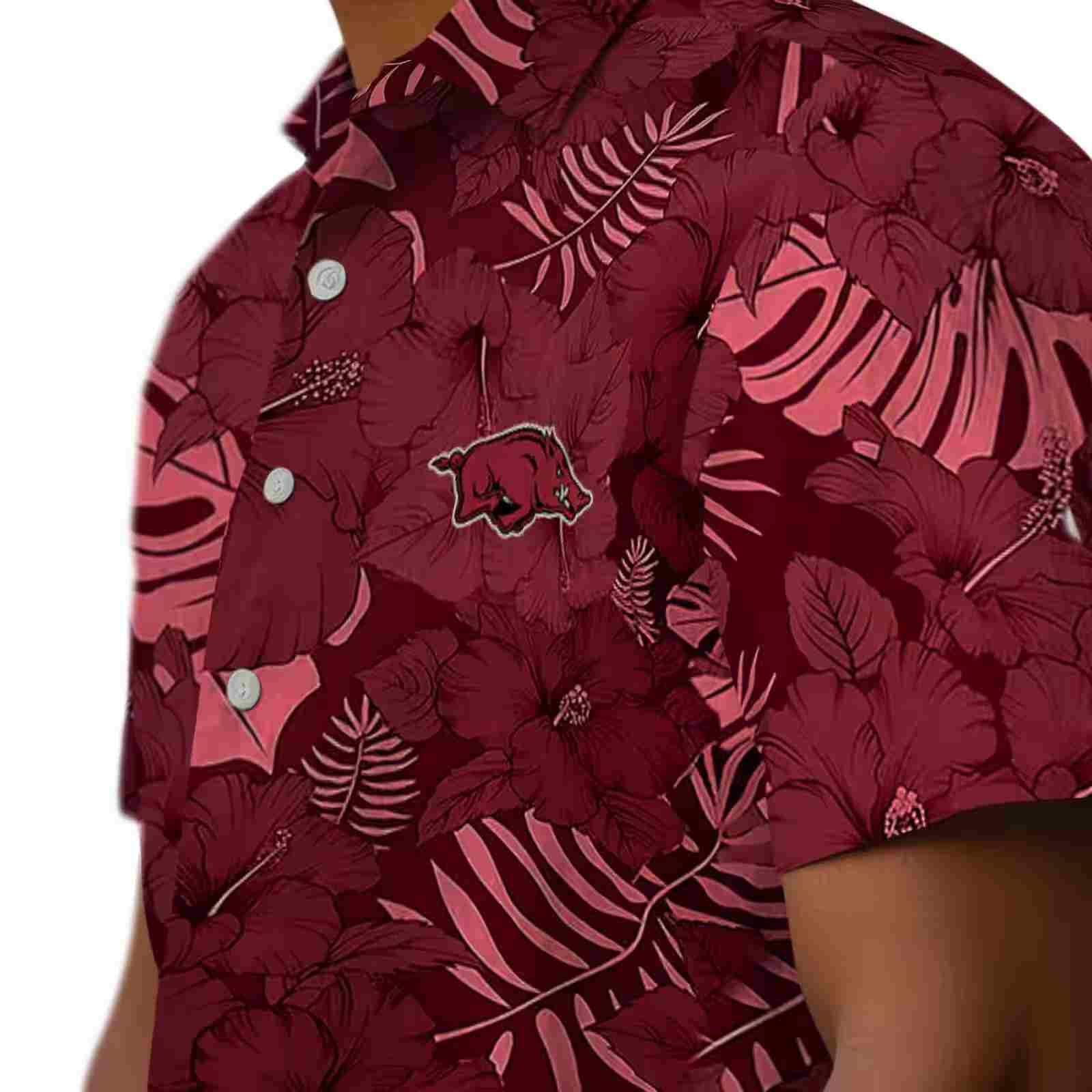 arkansas razorbacks jungle vibes red hawaiian shirt trendy