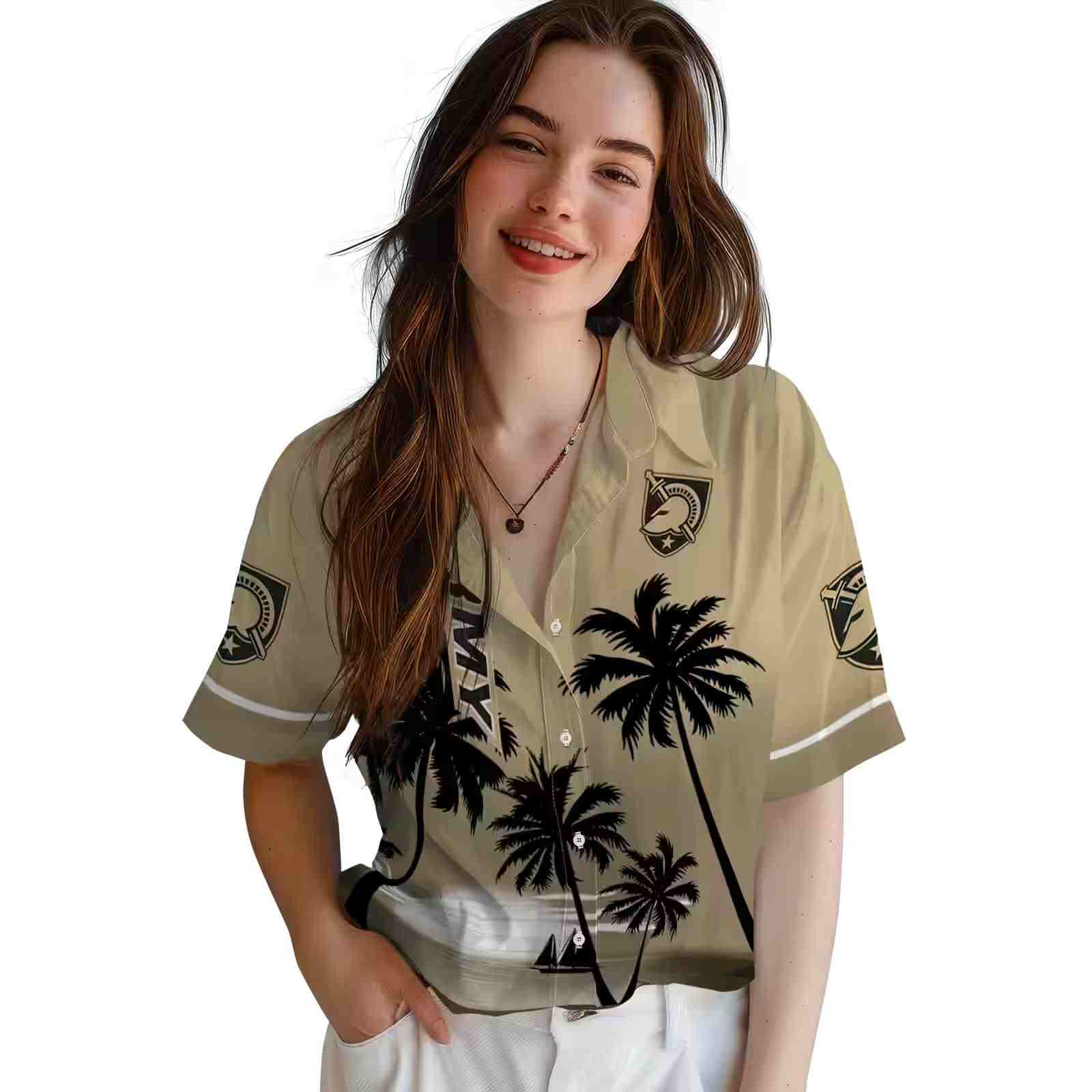 army black knights beach sunset gold black hawaiian shirt latest model