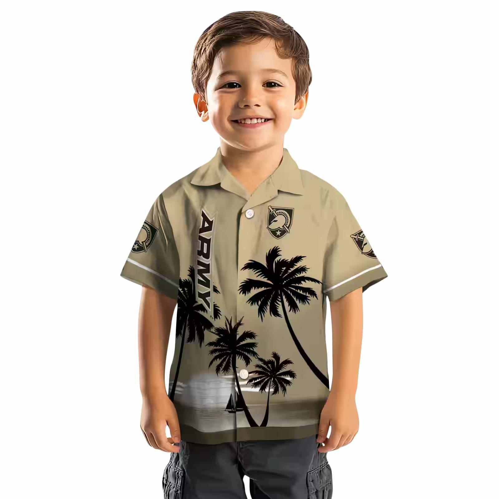 army black knights beach sunset gold black hawaiian shirt top rated