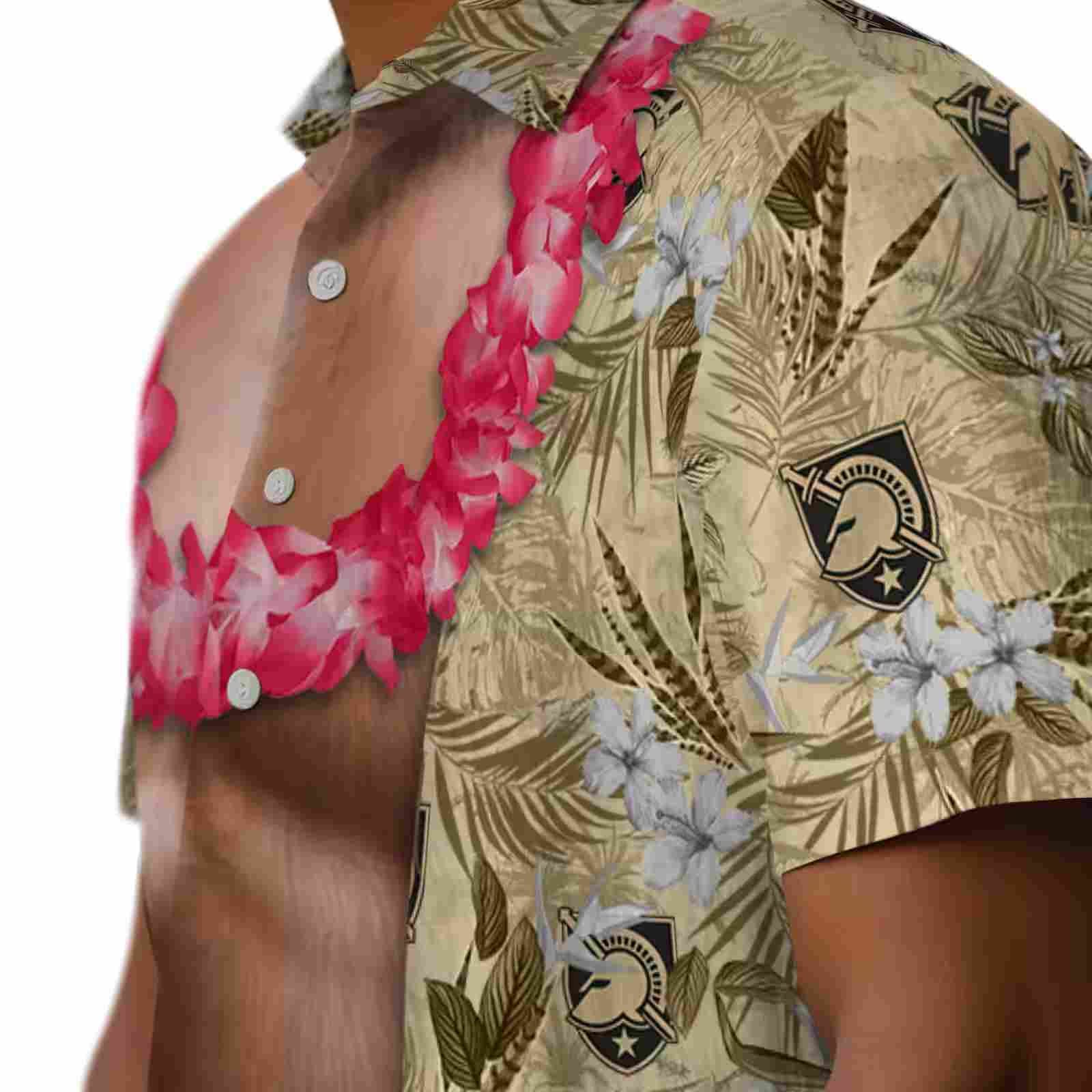 army black knights chest illusion gold hawaiian shirt trendy