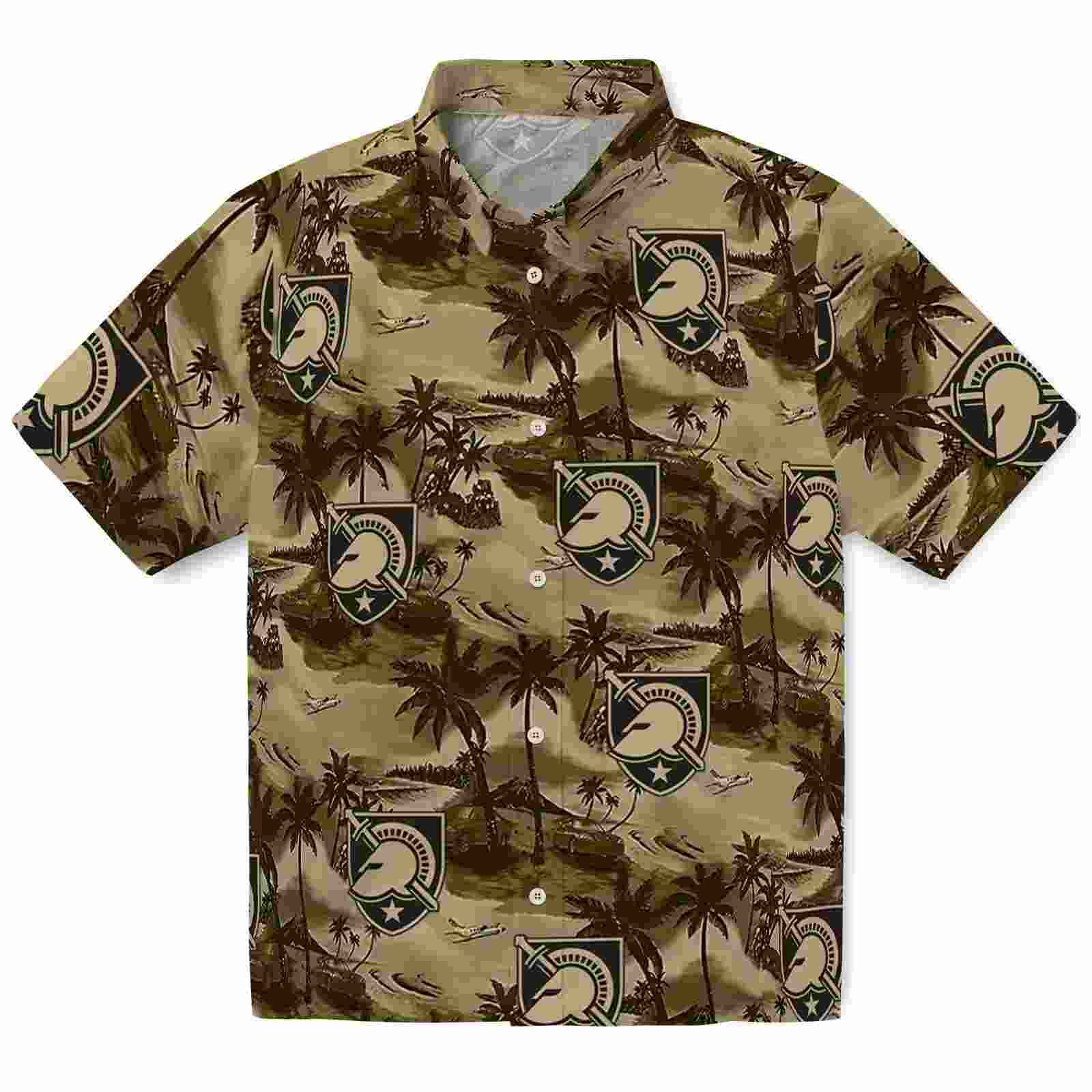 Army Black Knights Coastal Palms Gold Hawaiian Shirt