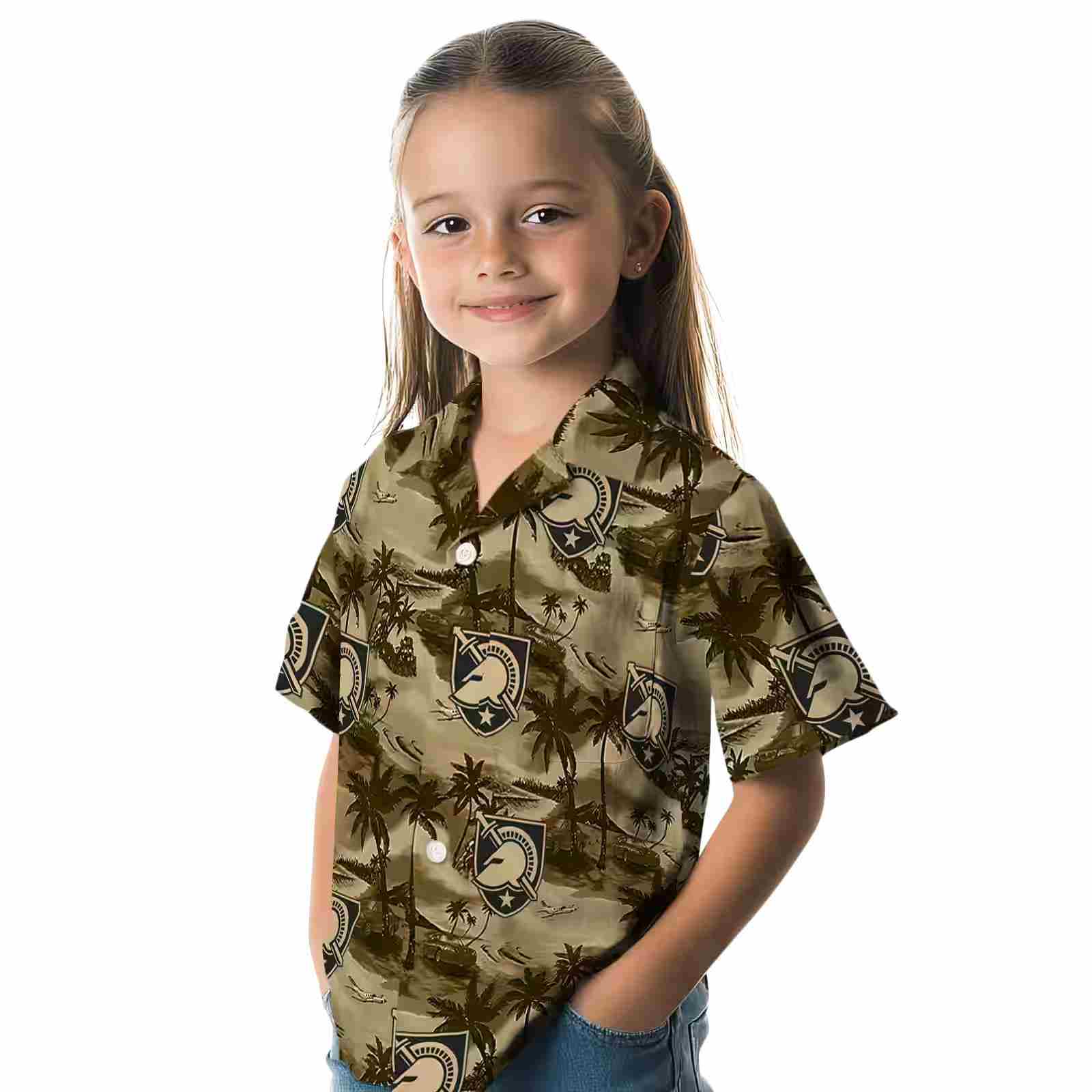 army black knights coastal palms gold hawaiian shirt premium grade