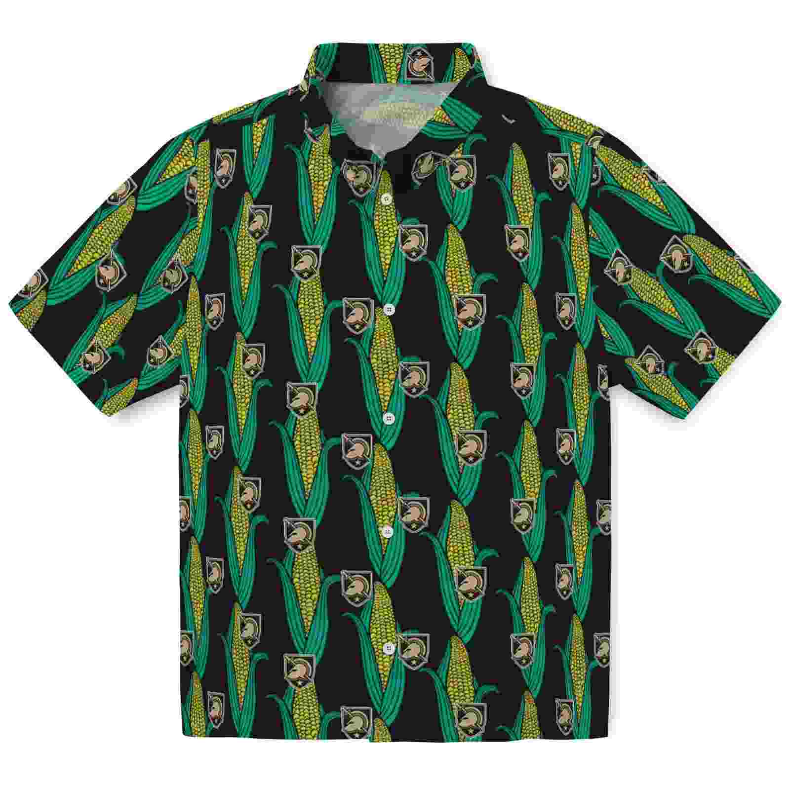 Army Black Knights Corn Motifs Black Green Hawaiian Shirt