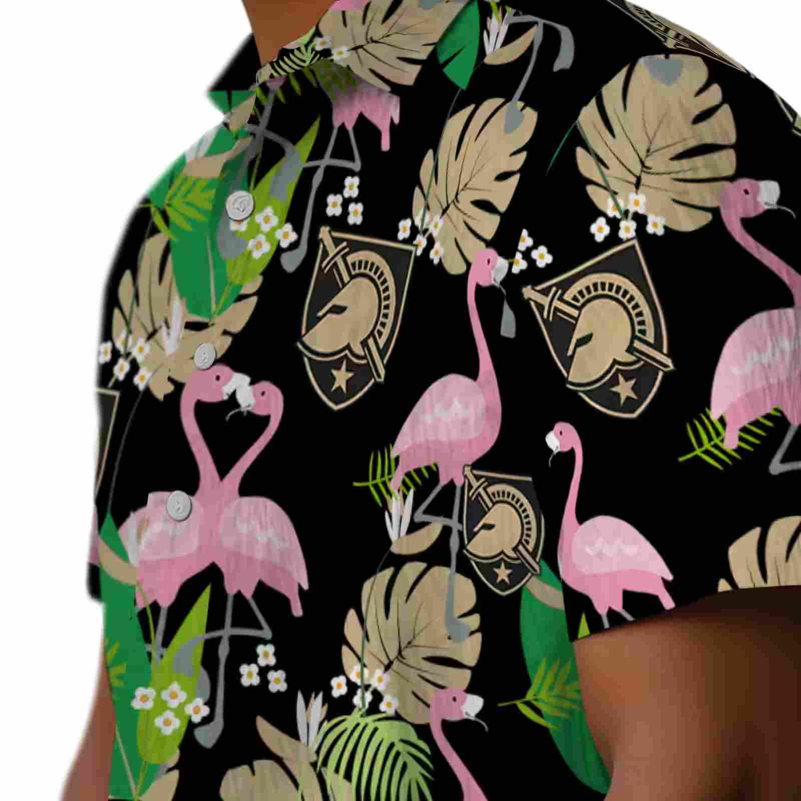 army black knights flamingo foliage gold green hawaiian shirt trendy