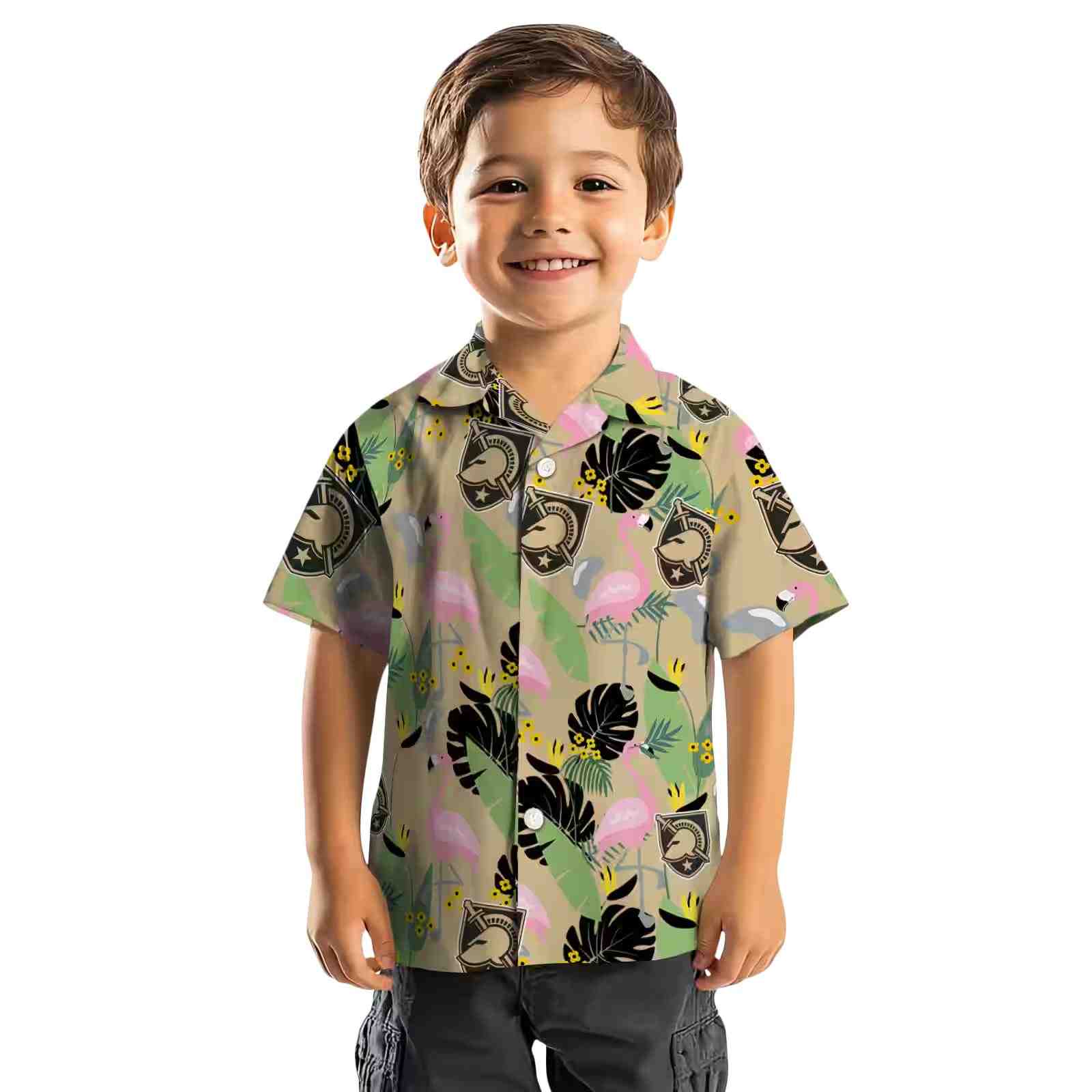 army black knights flamingo leaves gold hawaiian shirt top rated