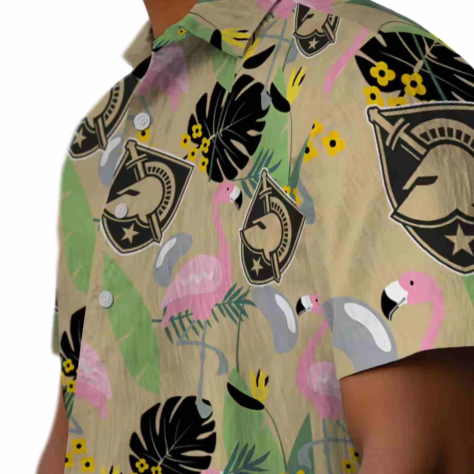 army black knights flamingo leaves gold hawaiian shirt trendy