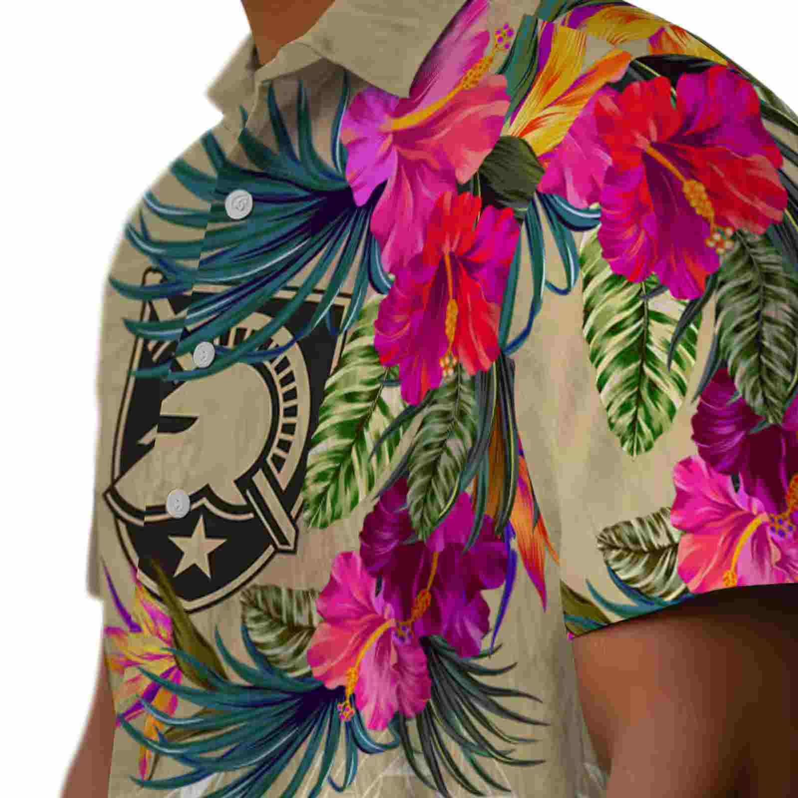 army black knights floral polynesian gold hawaiian shirt trendy