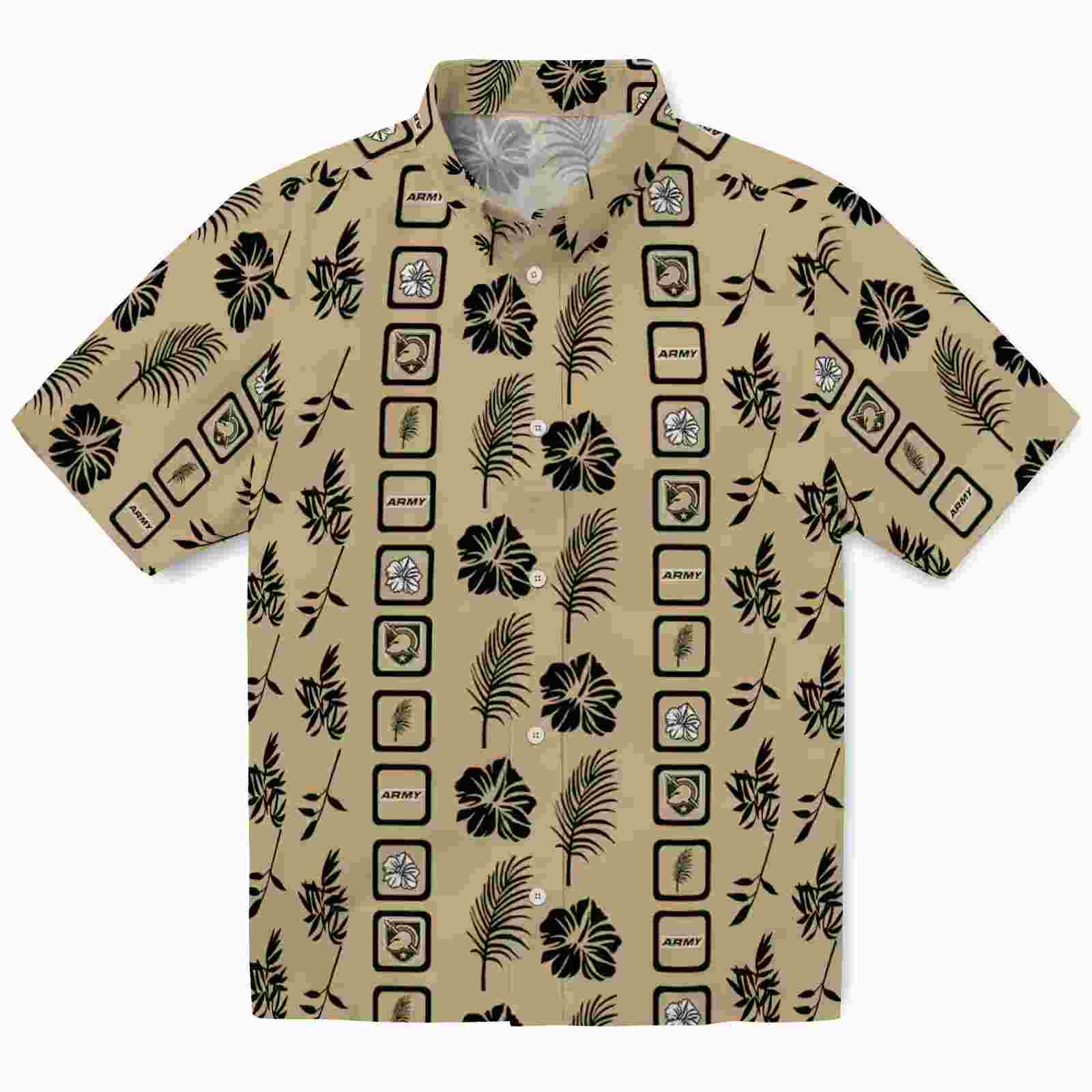 Army Black Knights Framed Floral Gold Hawaiian Shirt