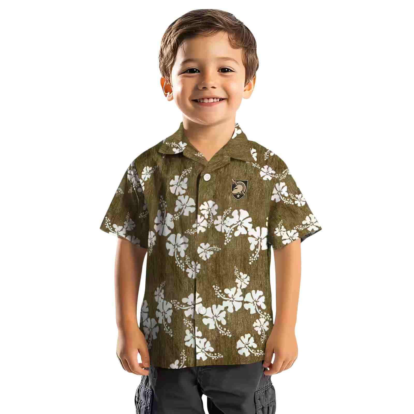 army black knights hibiscus clusters gold hawaiian shirt top rated