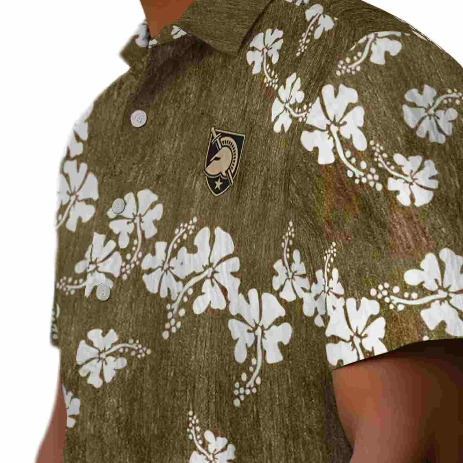 army black knights hibiscus clusters gold hawaiian shirt trendy