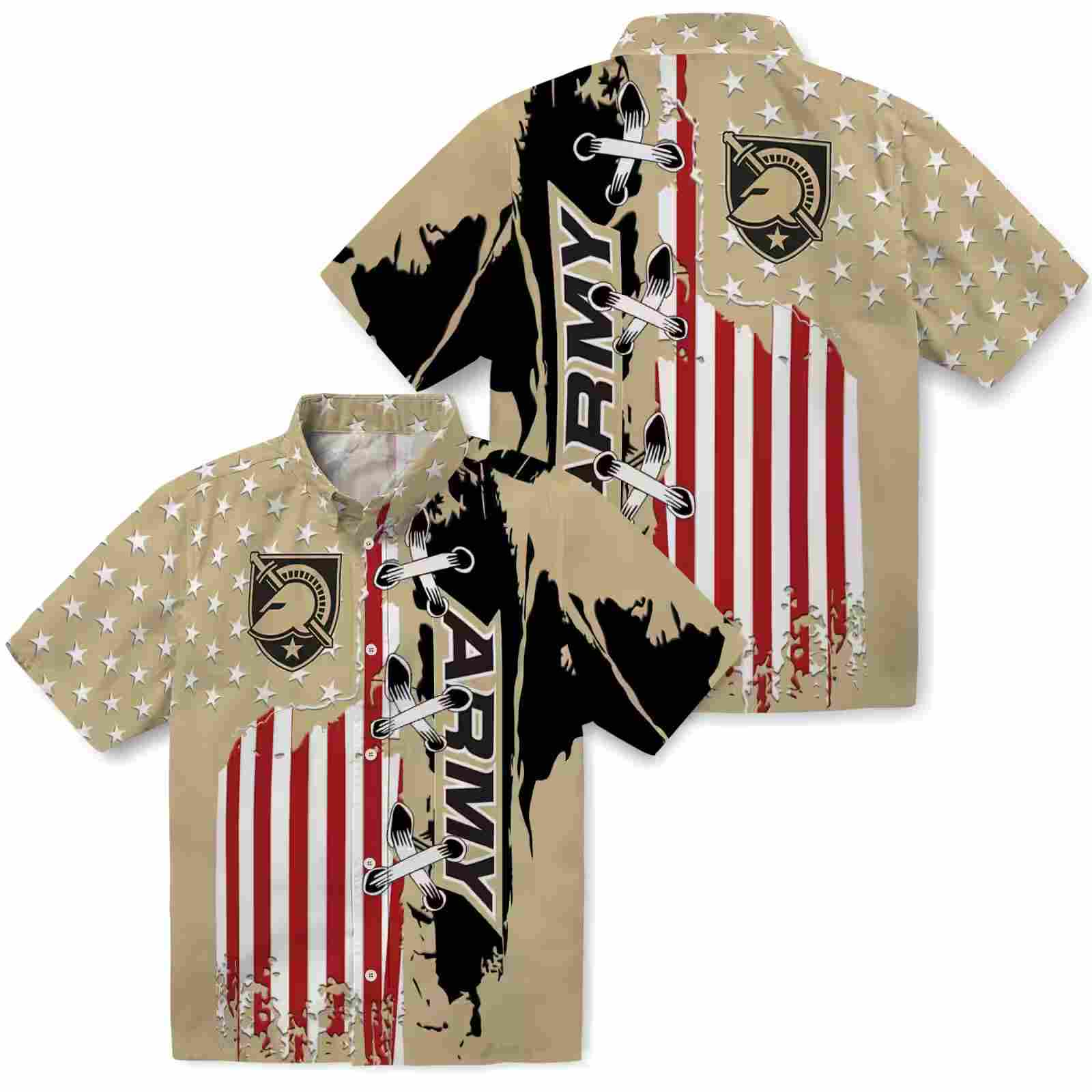 army black knights stitched flag gold hawaiian shirt high quality