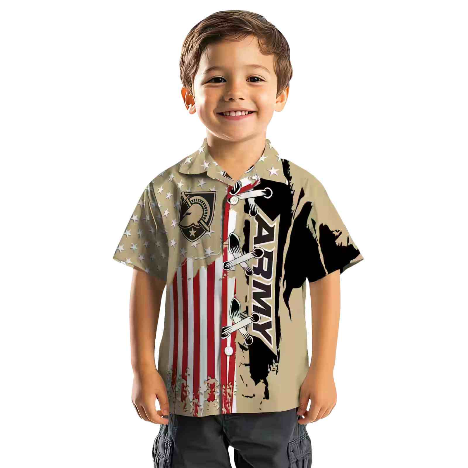 army black knights stitched flag gold hawaiian shirt top rated