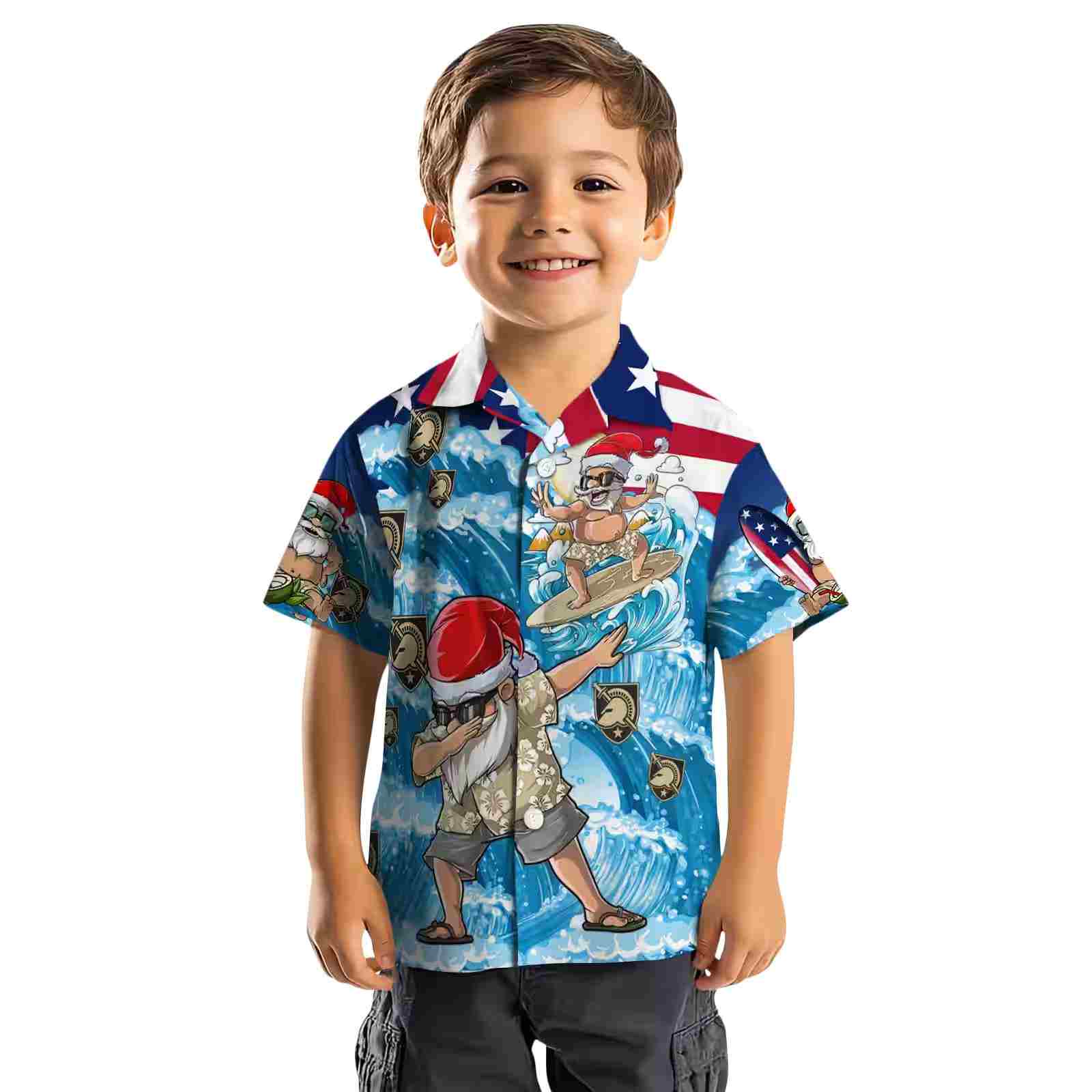 army black knights surfing santa blue hawaiian shirt top rated