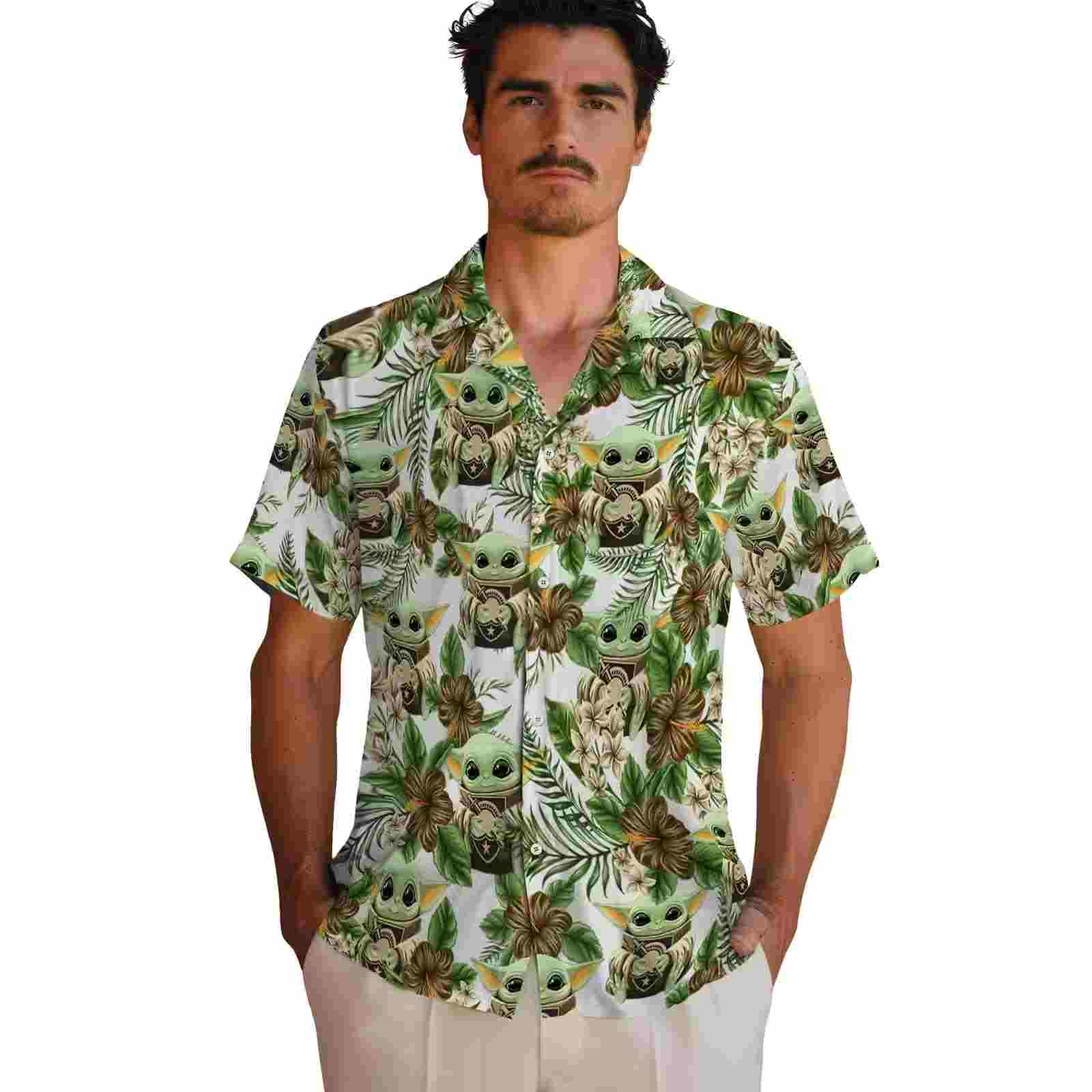 army black knights tropical yoda green hawaiian shirt fashion forward