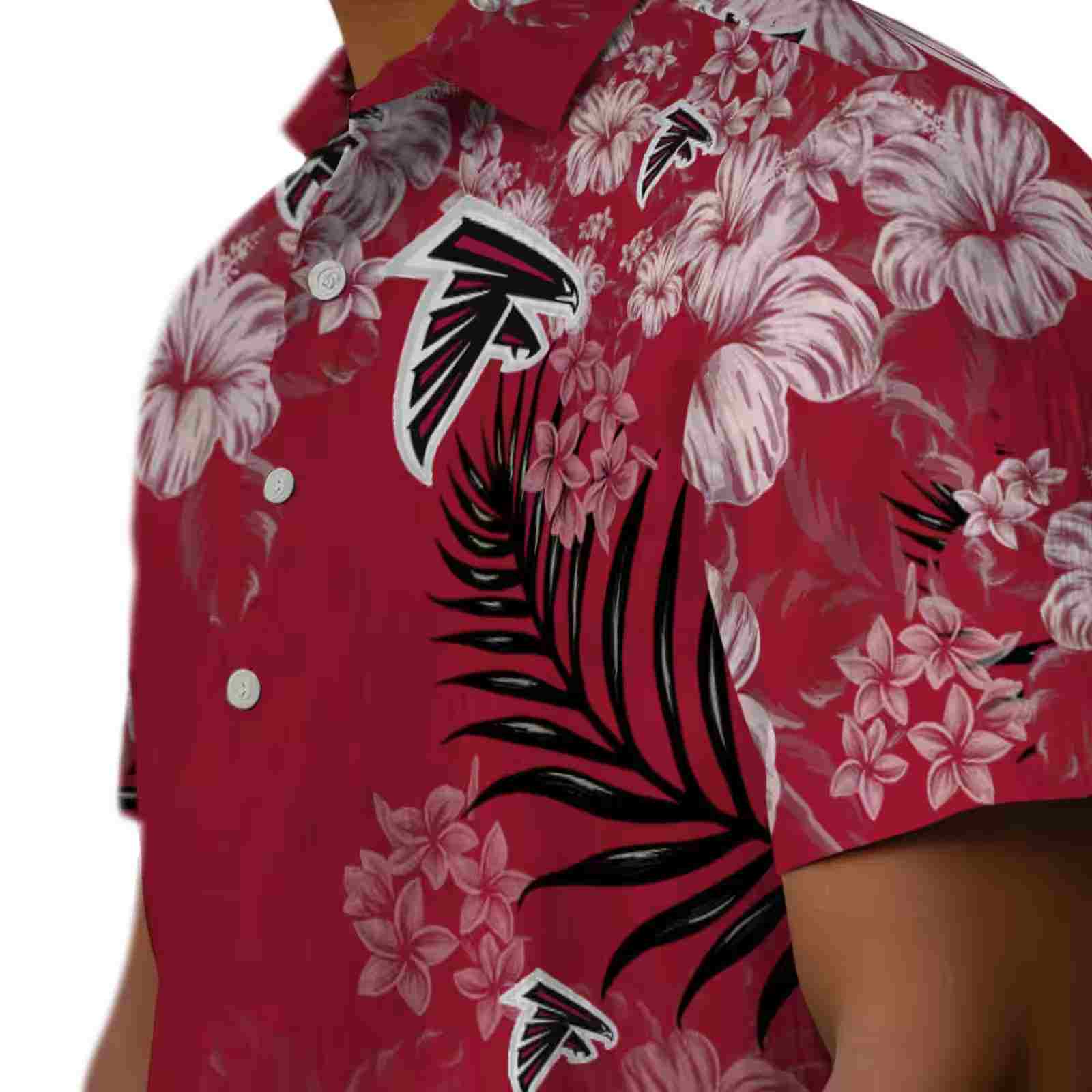 atlanta falcons hibiscus print red hawaiian shirt trendy