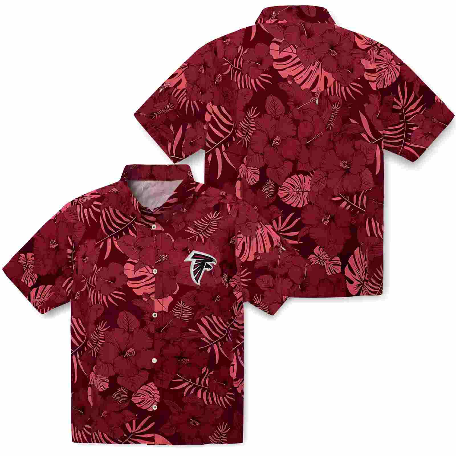 atlanta falcons jungle vibes red hawaiian shirt high quality