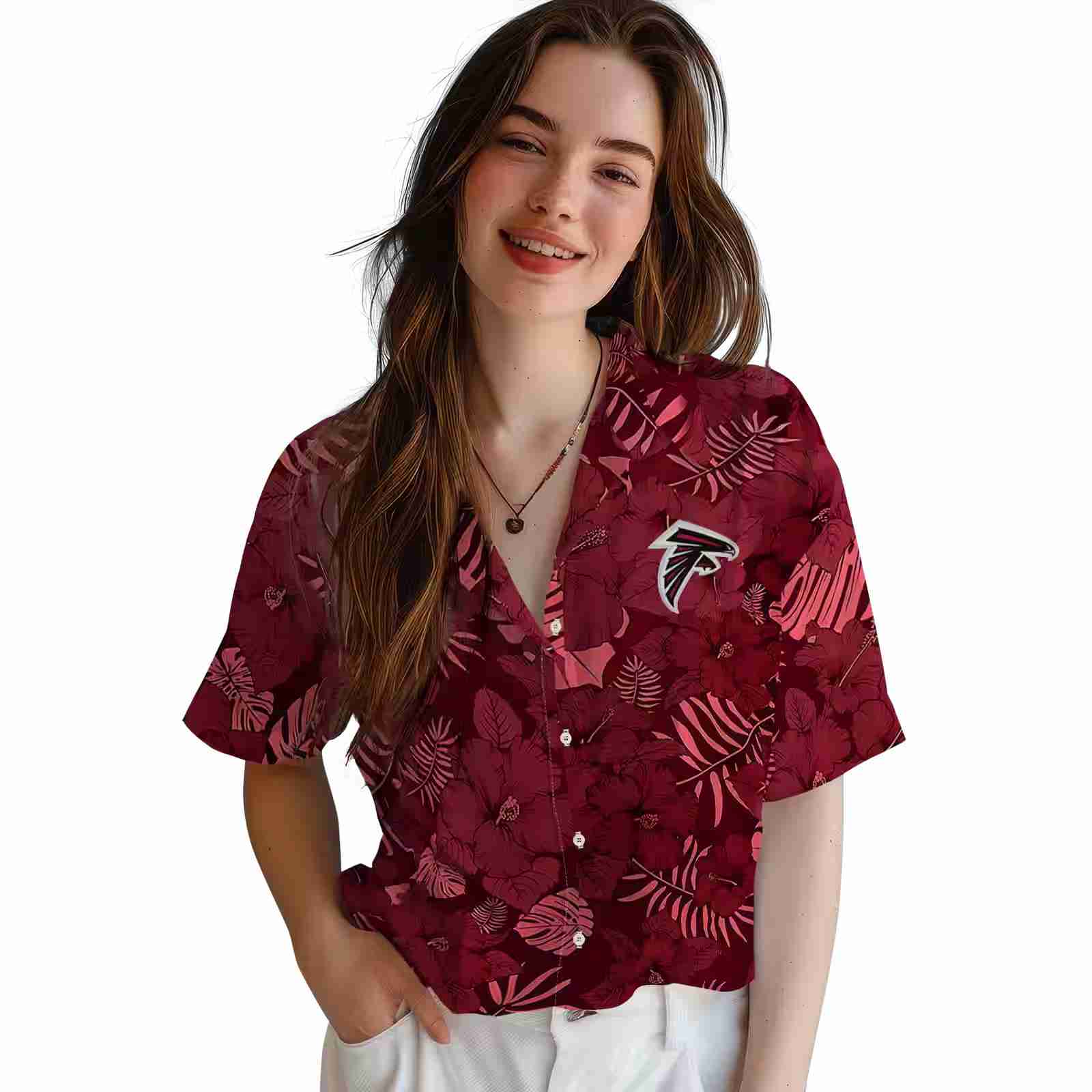 atlanta falcons jungle vibes red hawaiian shirt latest model