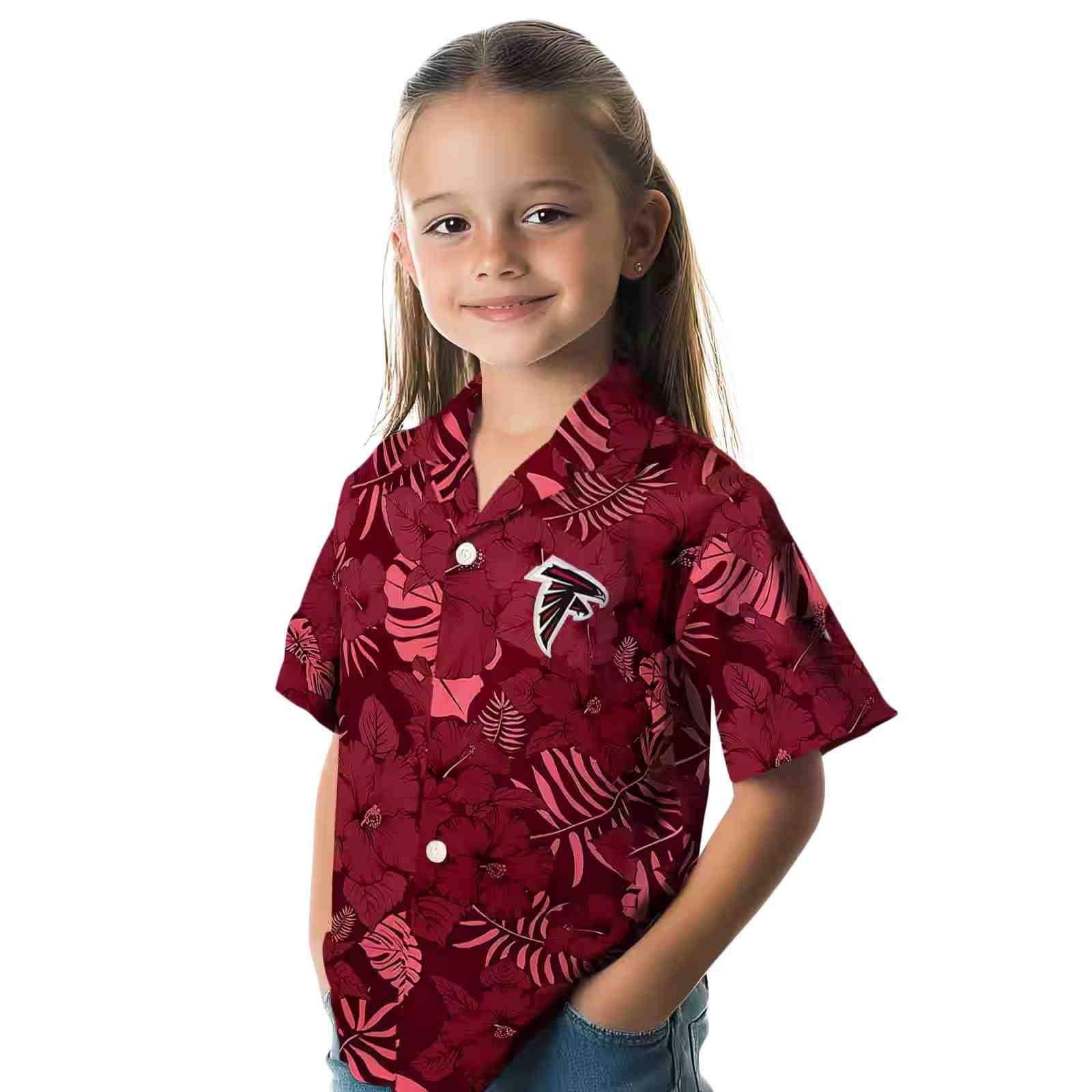 atlanta falcons jungle vibes red hawaiian shirt premium grade