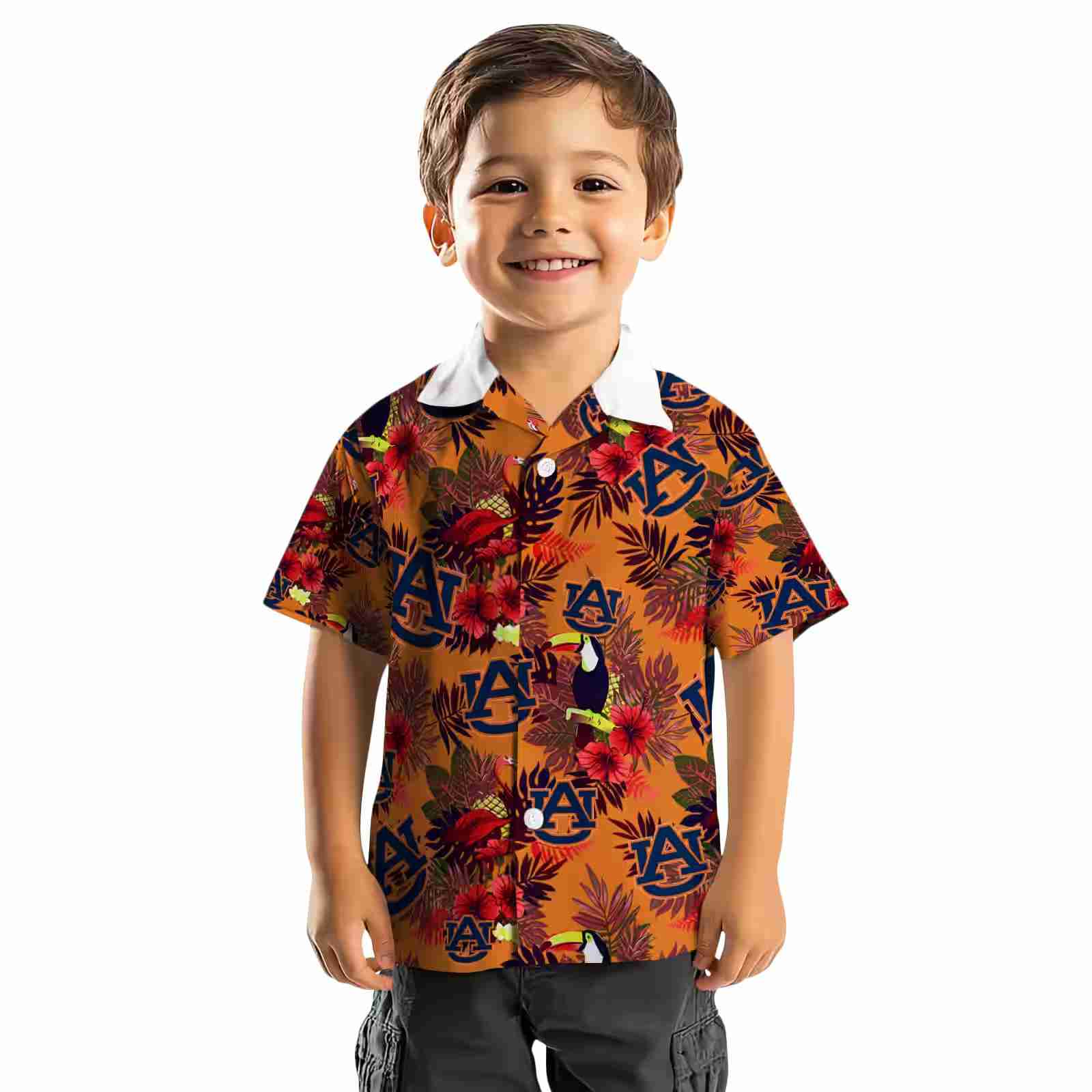 auburn tigers floral toucan navy blue red hawaiian shirt top rated