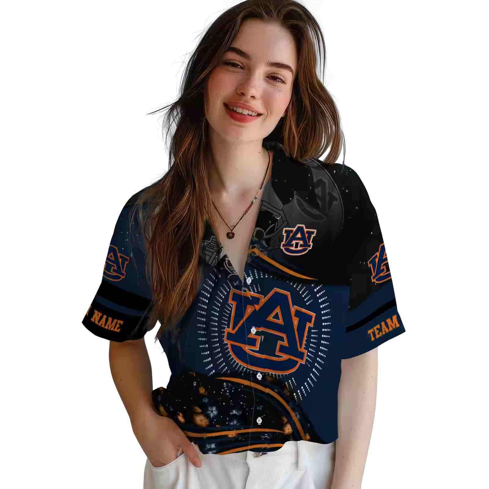 auburn tigers football wave navy blue black hawaiian shirt latest model