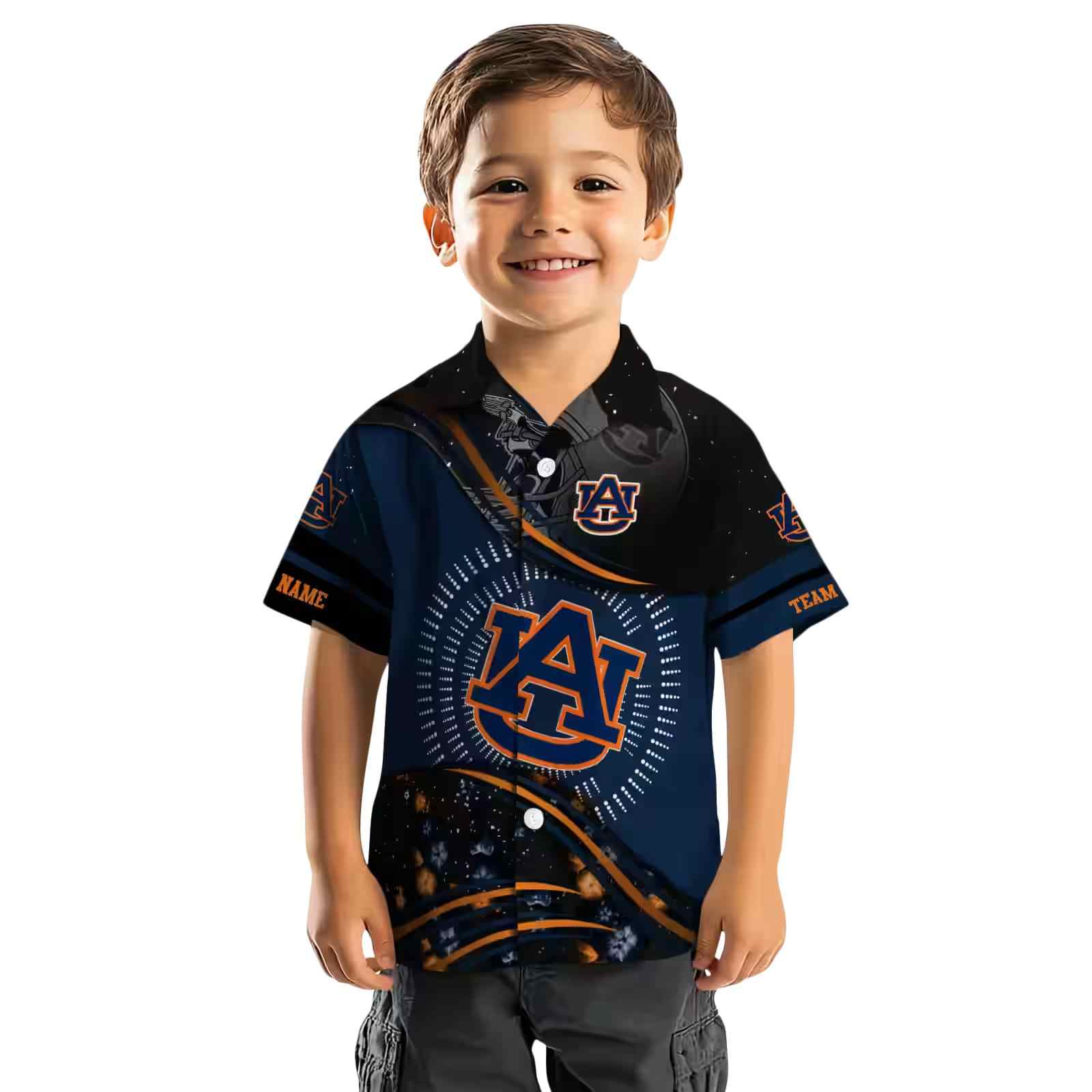 auburn tigers football wave navy blue black hawaiian shirt top rated