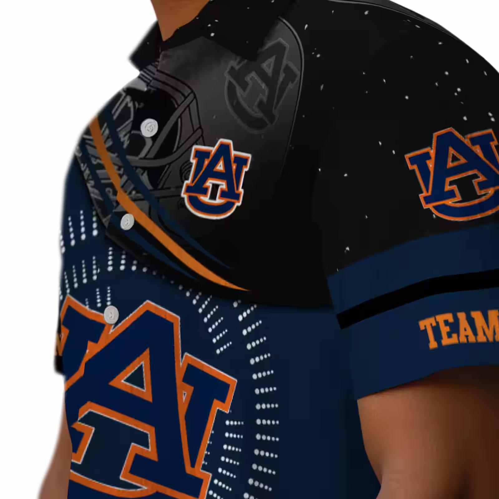 auburn tigers football wave navy blue black hawaiian shirt trendy