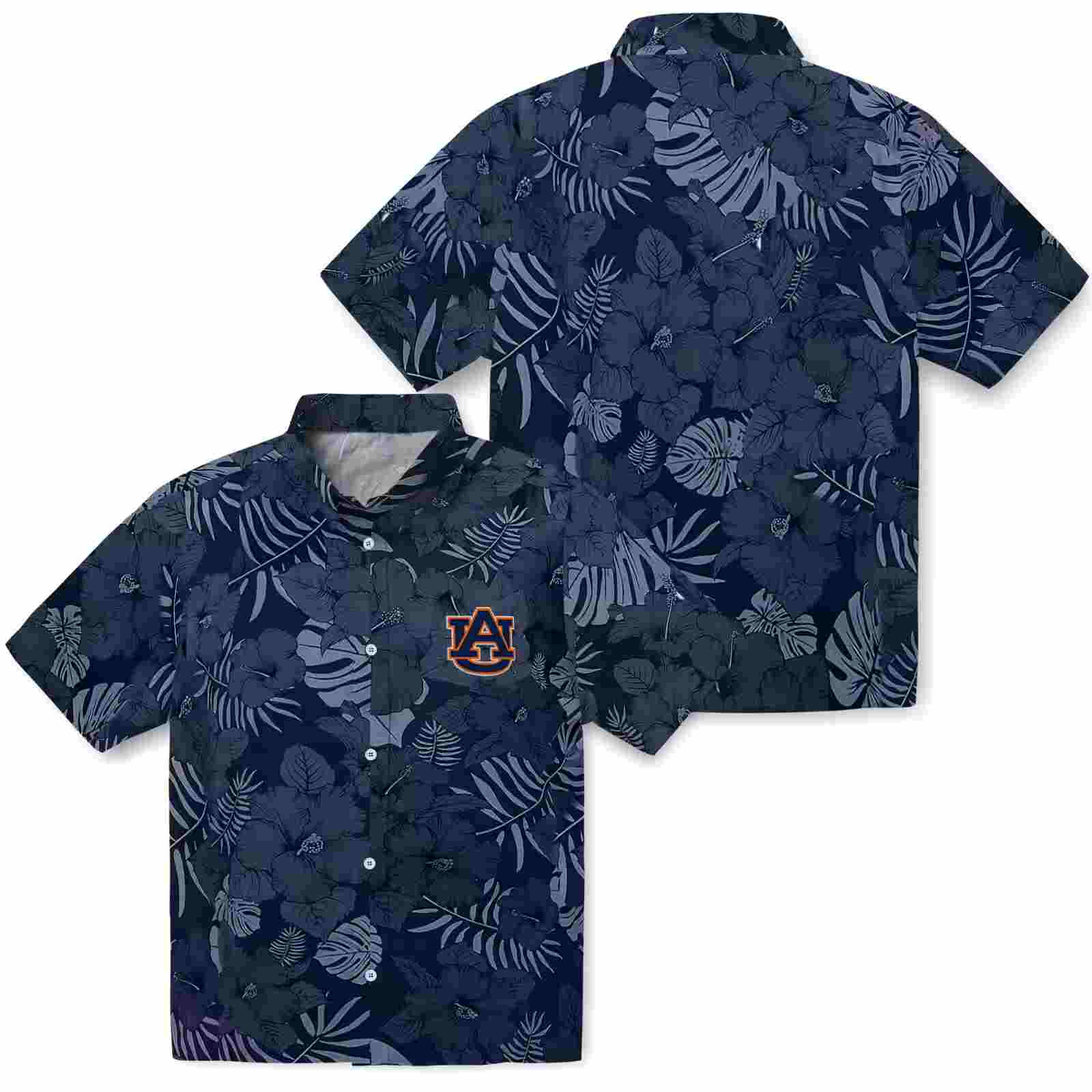 auburn tigers jungle vibes navy blue hawaiian shirt high quality