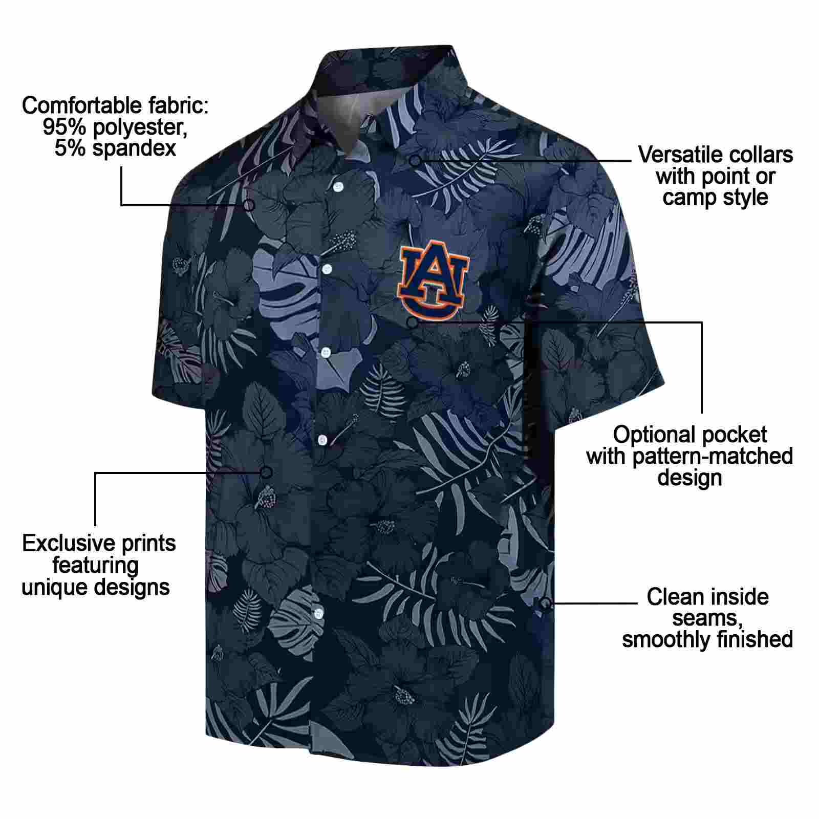 auburn tigers jungle vibes navy blue hawaiian shirt new arrival