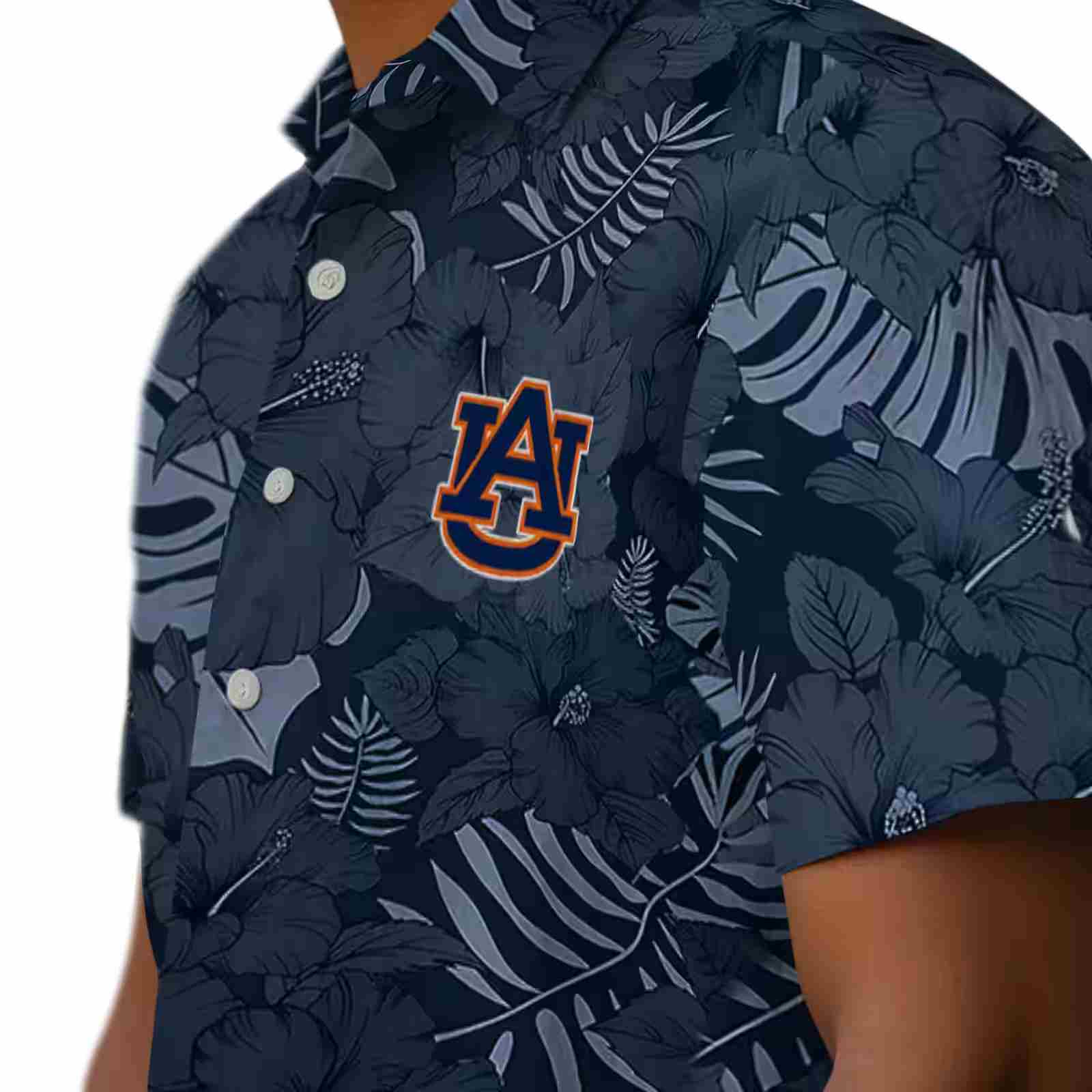 auburn tigers jungle vibes navy blue hawaiian shirt trendy