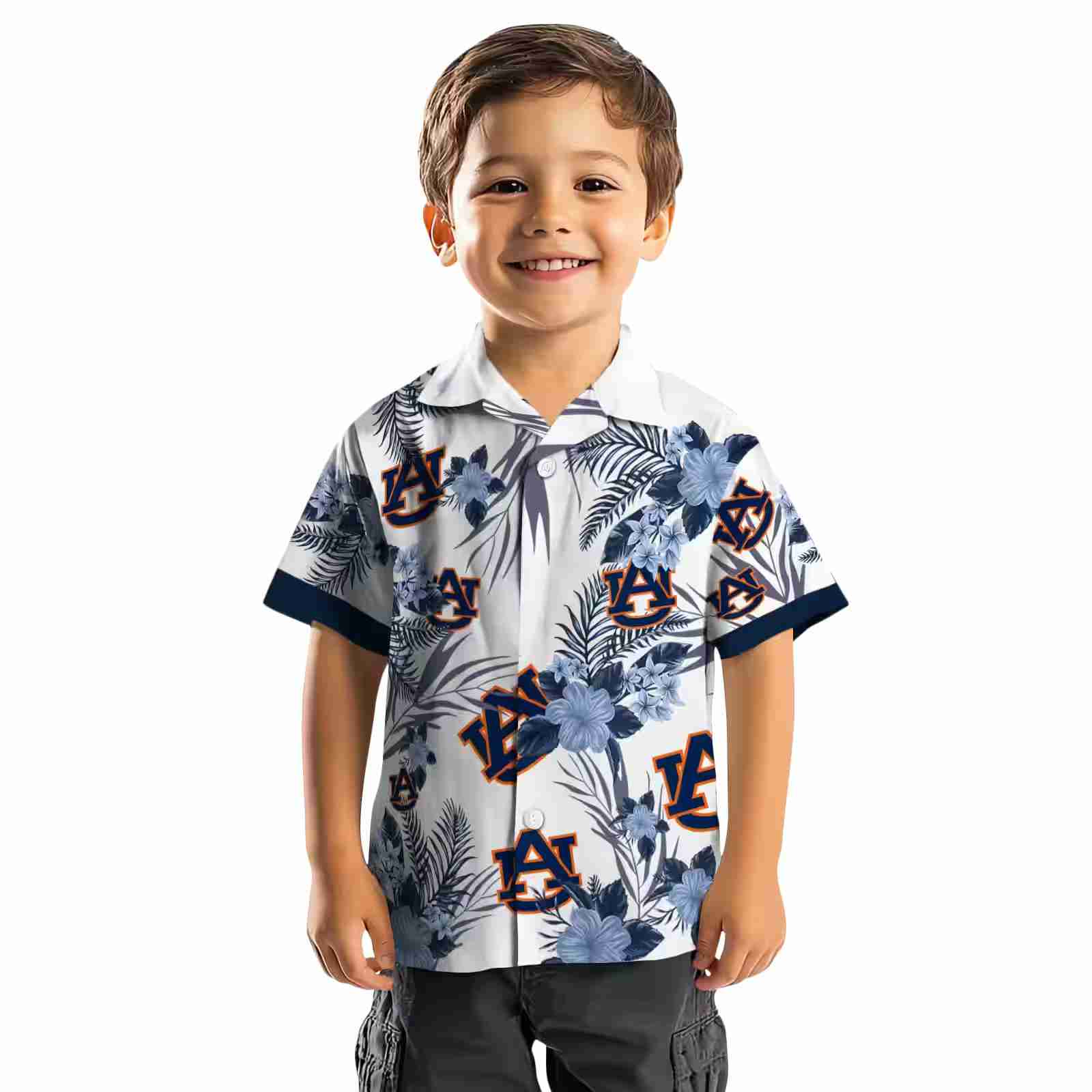 auburn tigers patriotic hibiscus design navy blue white hawaiian shirt top rated