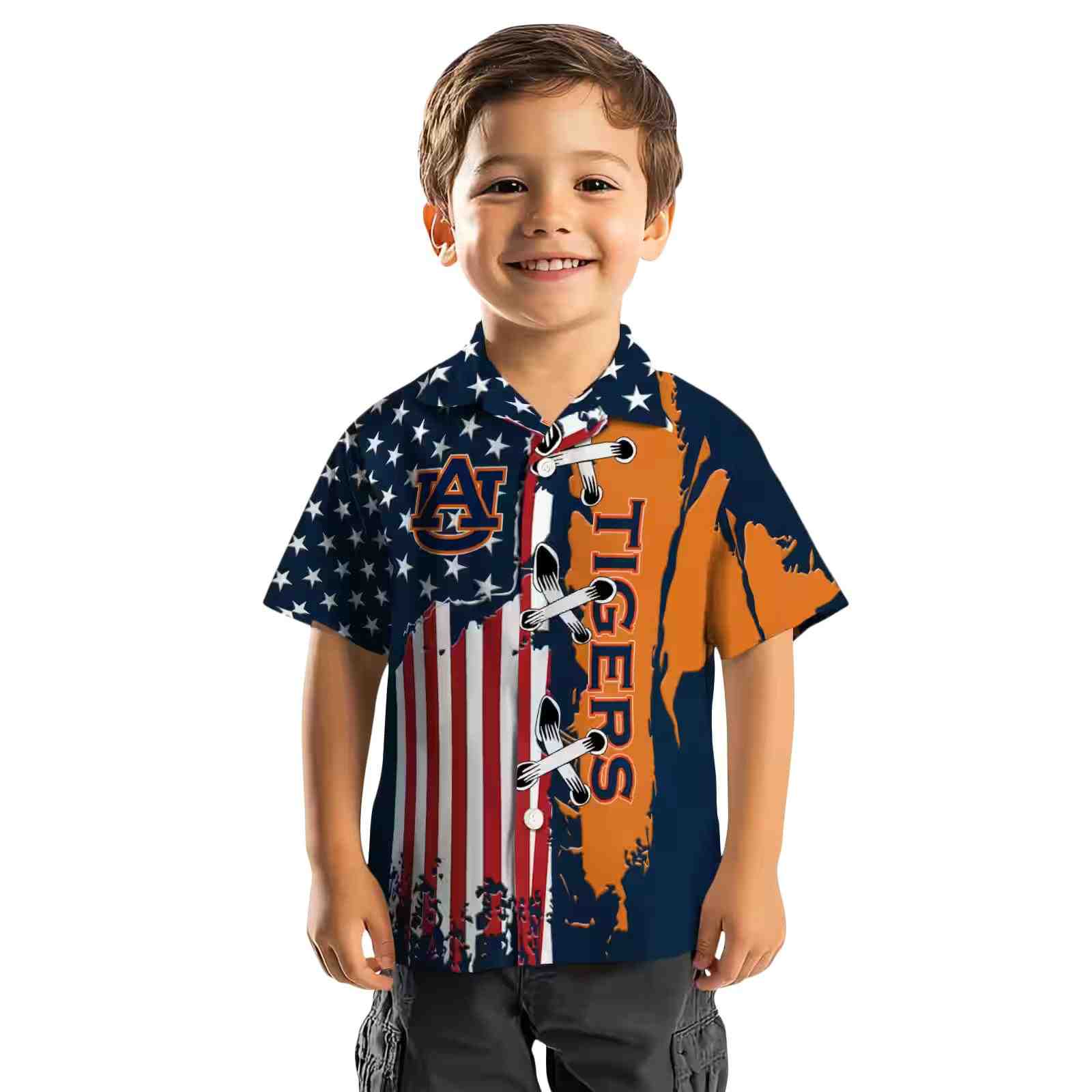 auburn tigers stitched flag navy blue hawaiian shirt top rated