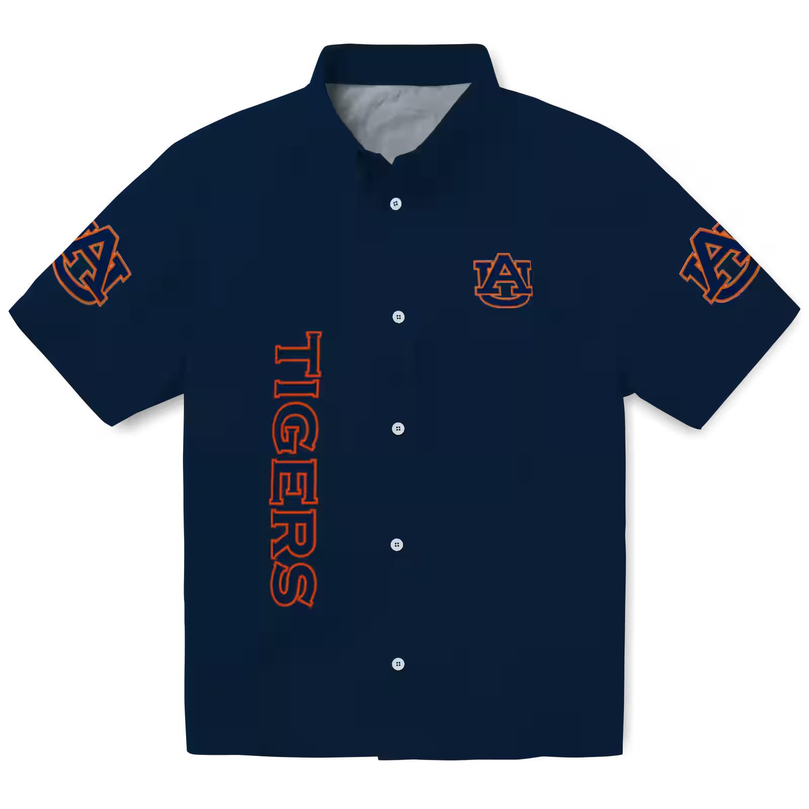 Auburn Tigers Stuart Minion Navy Blue Hawaiian Shirt