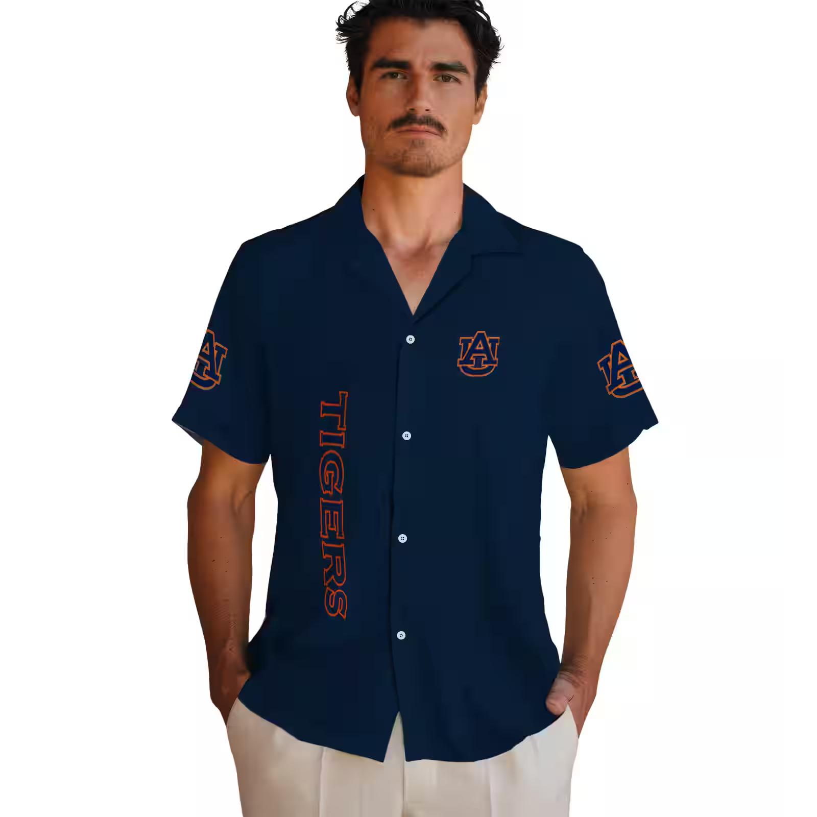 auburn tigers stuart minion navy blue hawaiian shirt fashion forward