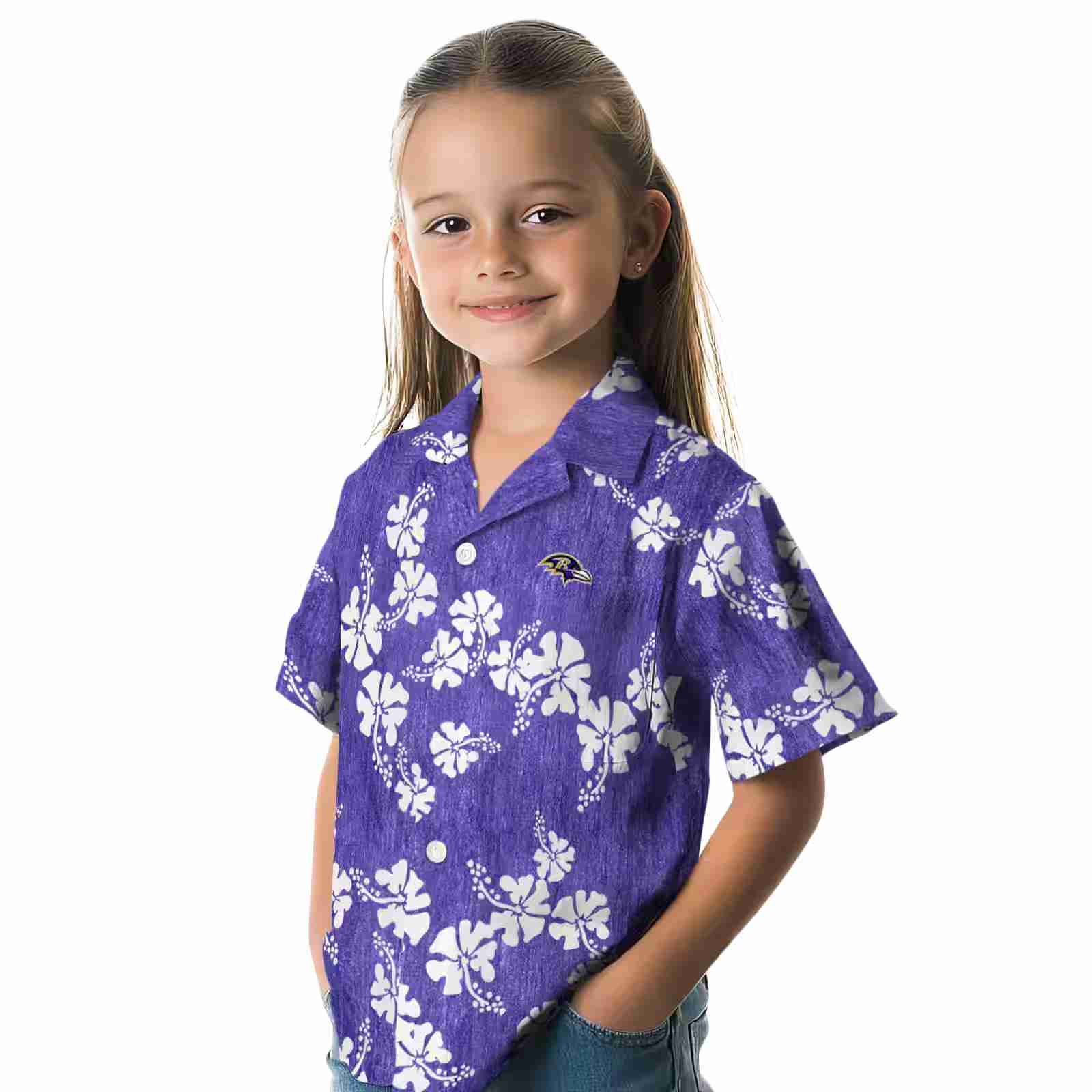 baltimore ravens hibiscus clusters purple hawaiian shirt premium grade