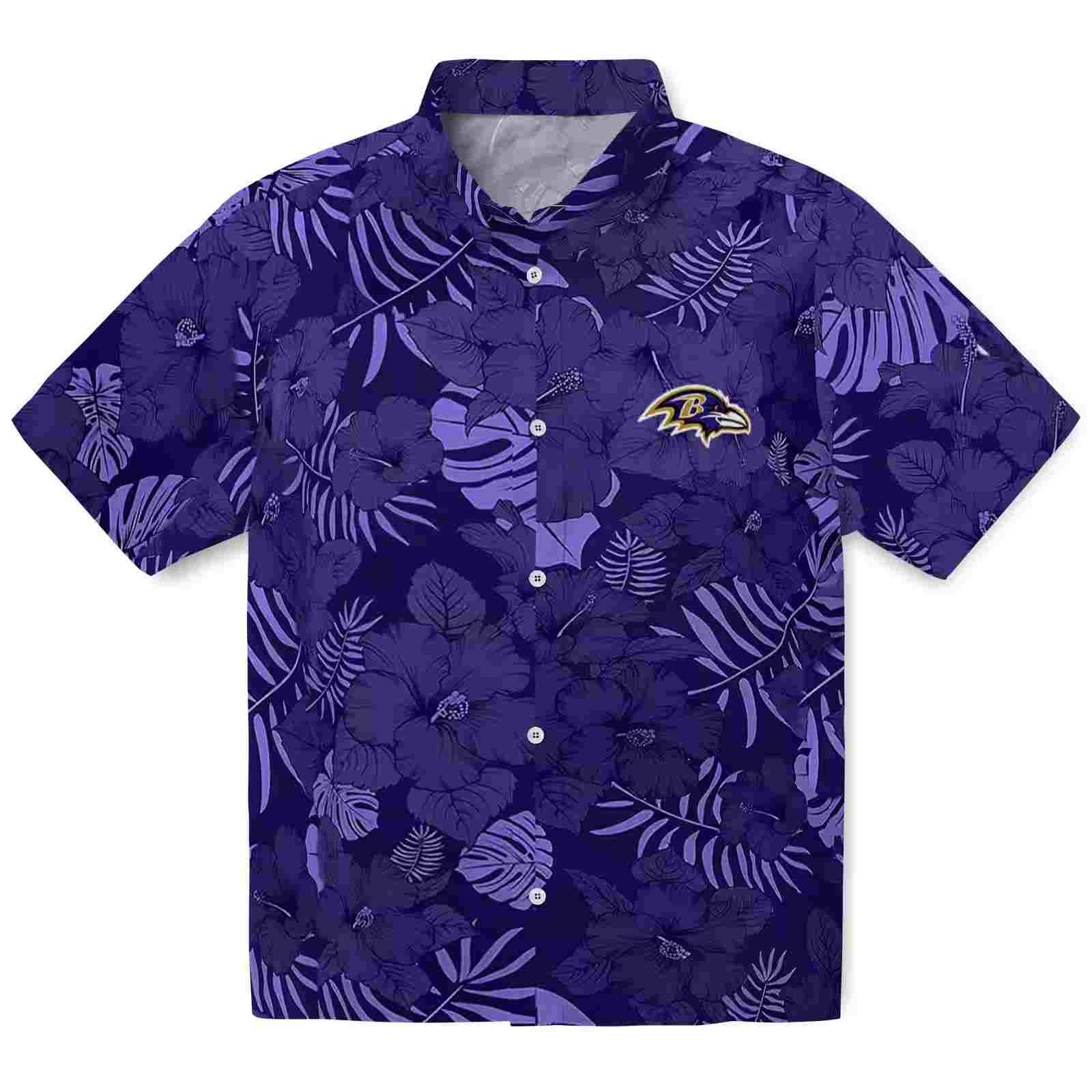 Baltimore Ravens Jungle Vibes Purple Hawaiian Shirt