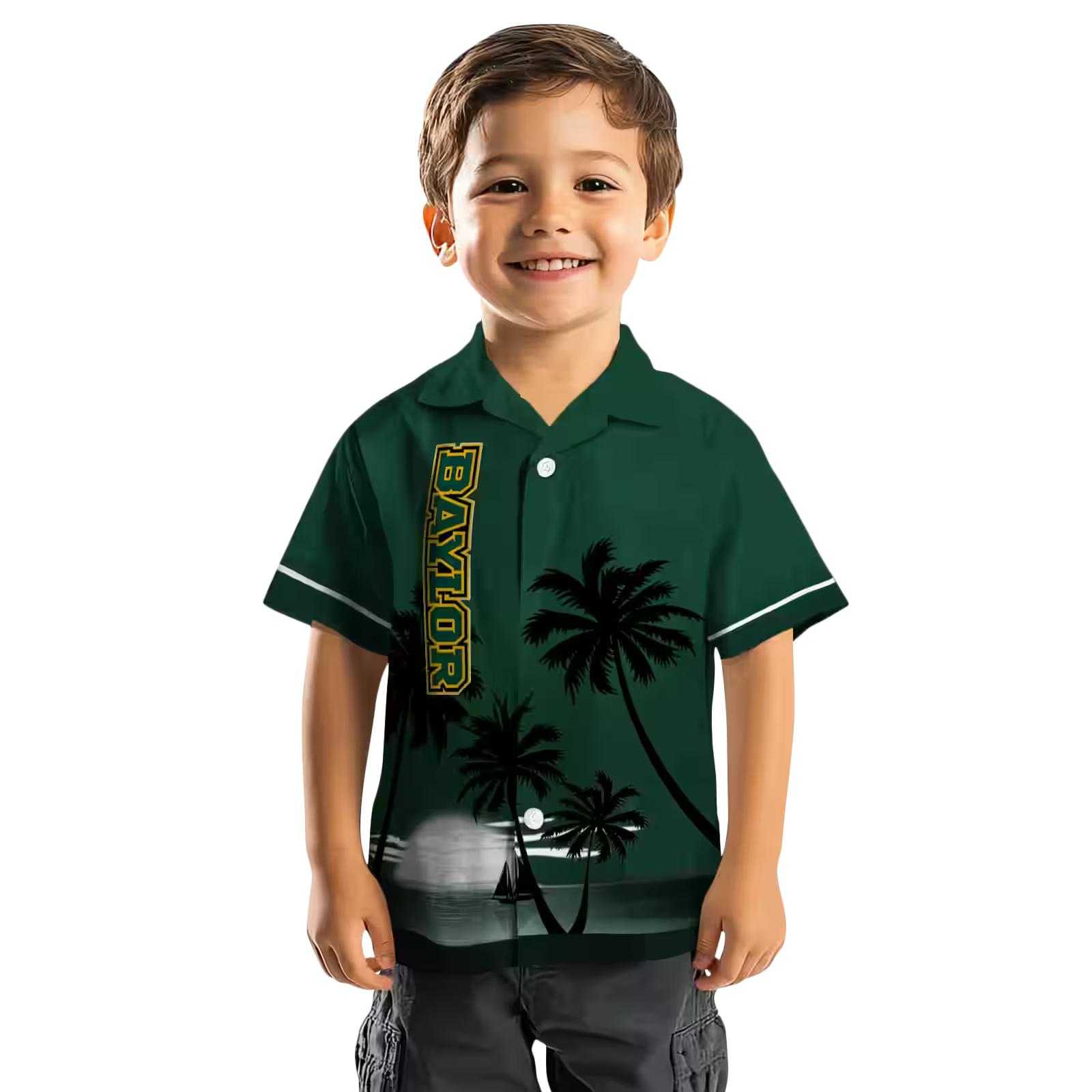 baylor bears beach sunset green black hawaiian shirt top rated