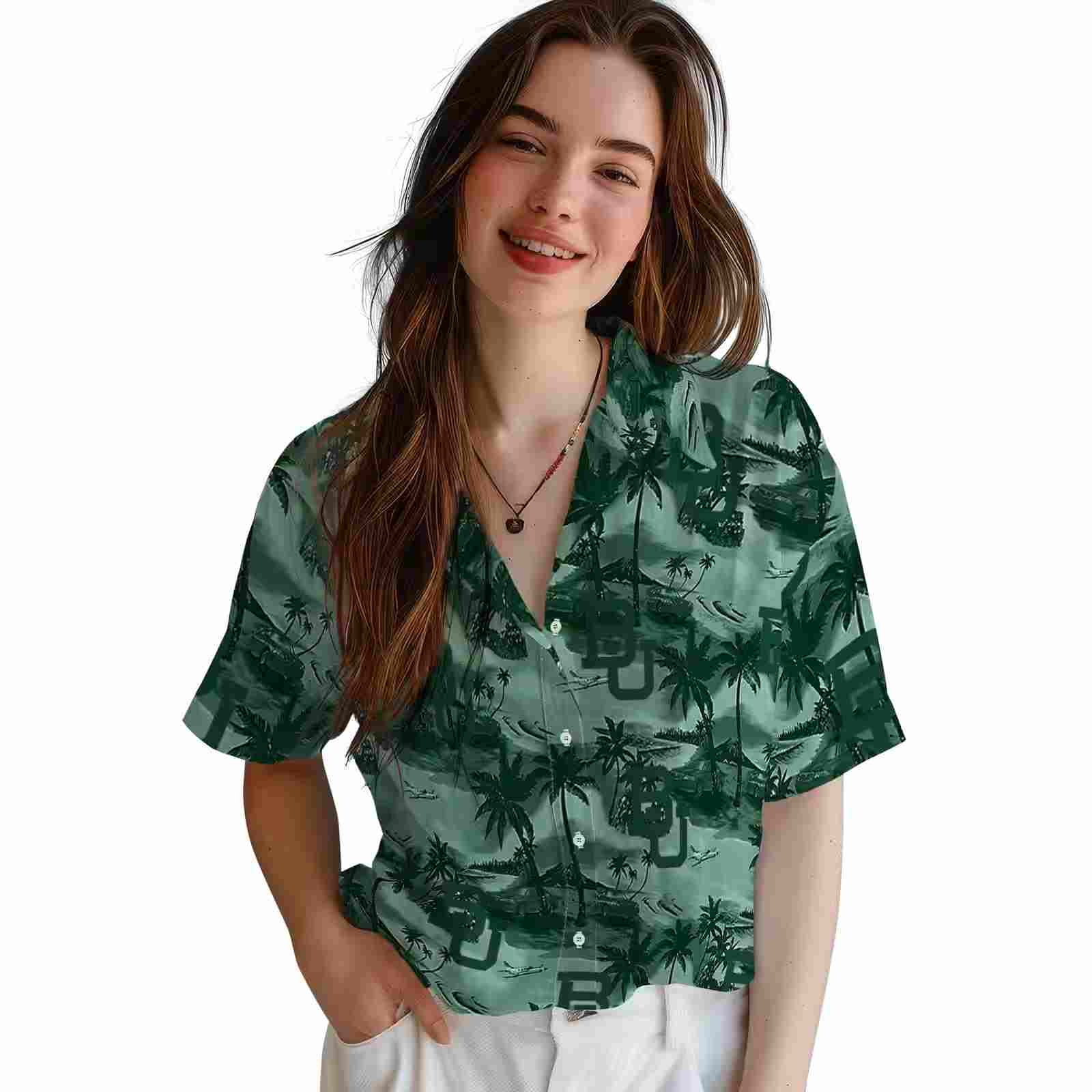 baylor bears coastal palms green hawaiian shirt latest model