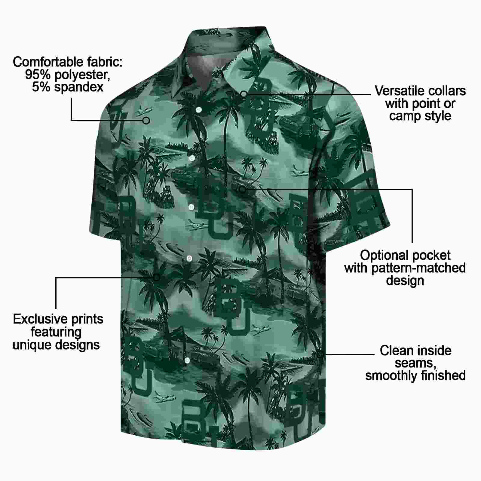 baylor bears coastal palms green hawaiian shirt new arrival