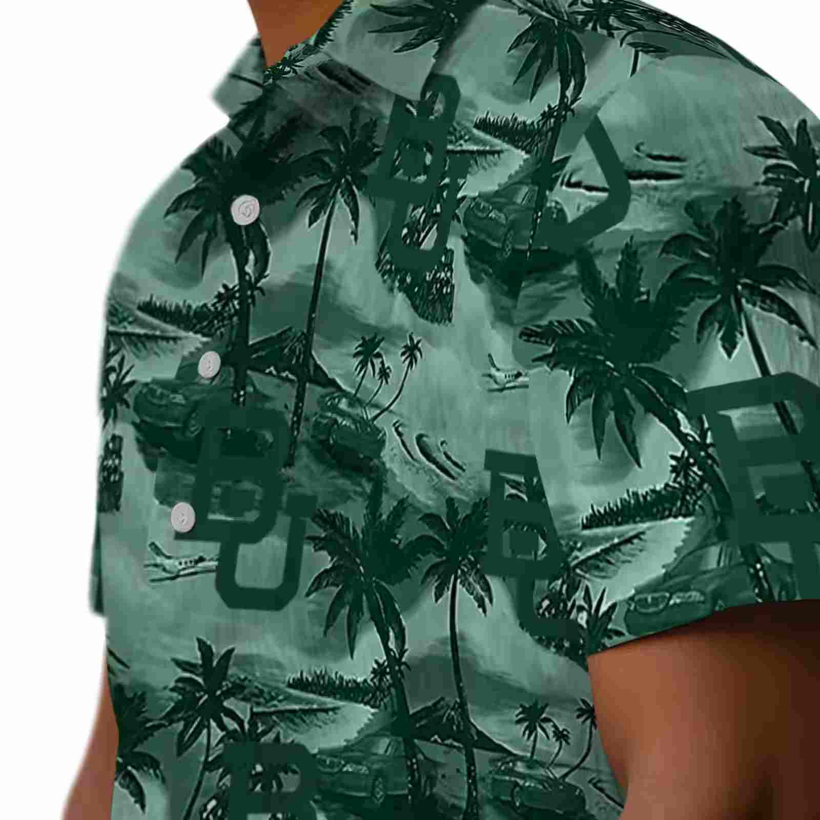 baylor bears coastal palms green hawaiian shirt trendy