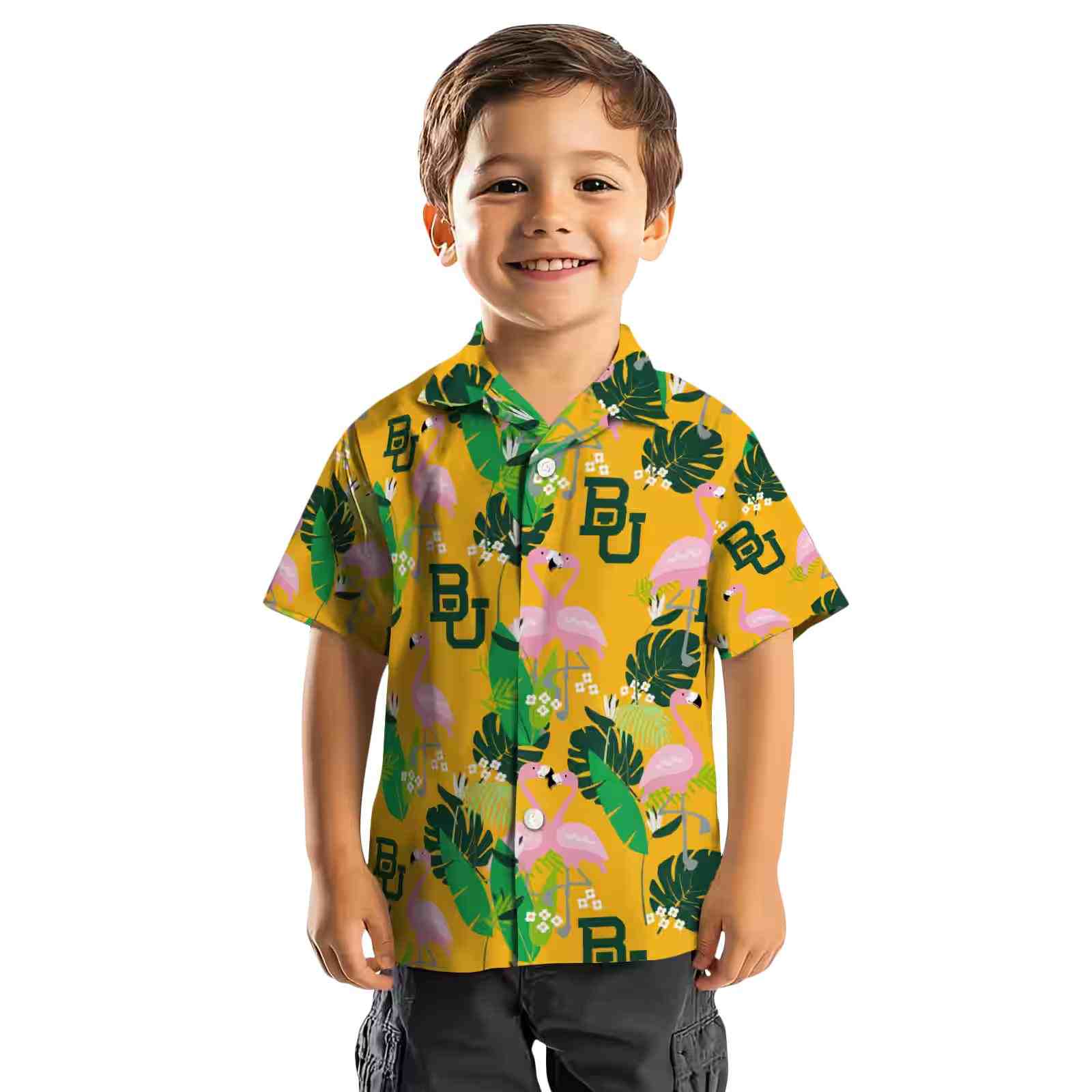 baylor bears flamingo foliage green hawaiian shirt top rated