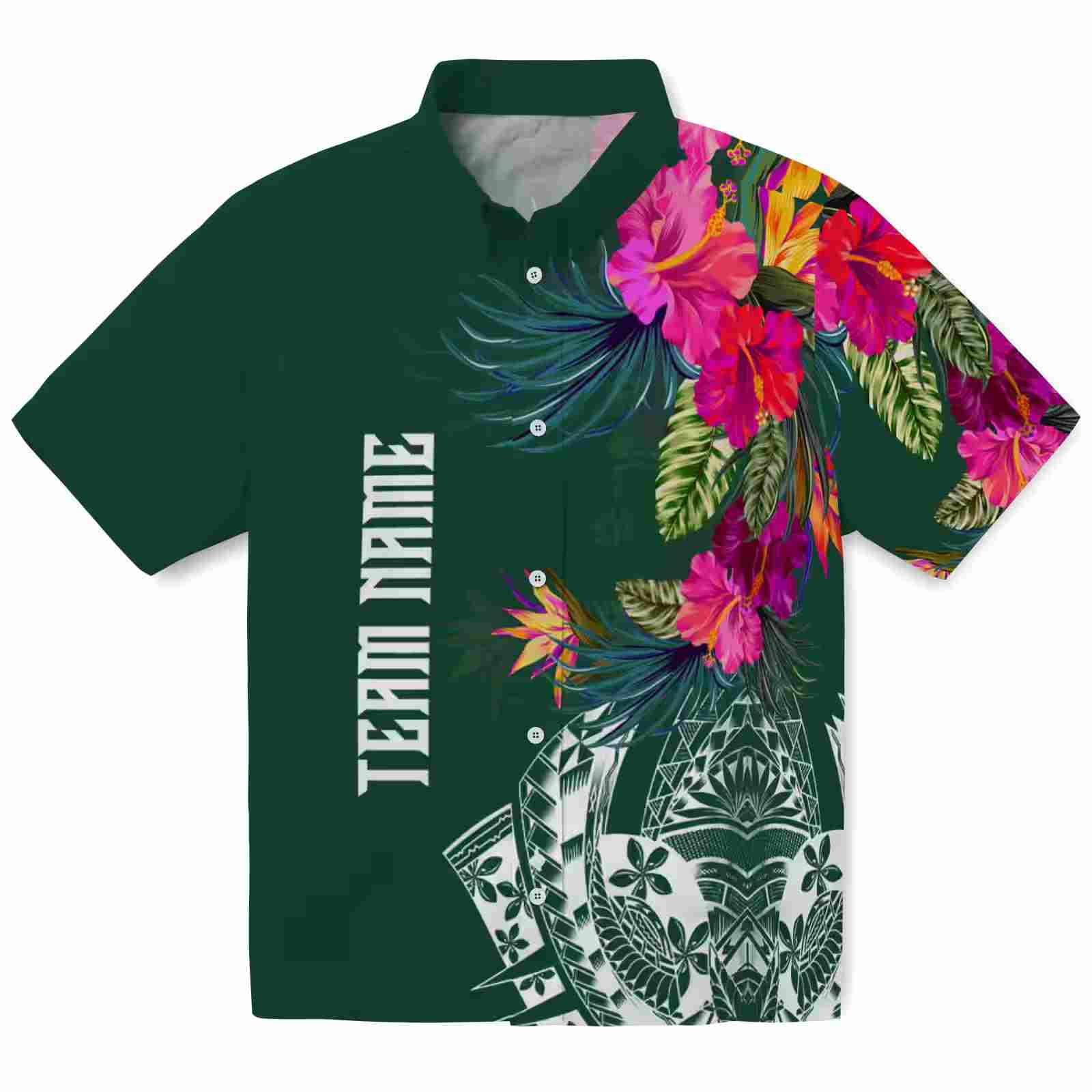 Baylor Bears Floral Polynesian Green Hawaiian Shirt